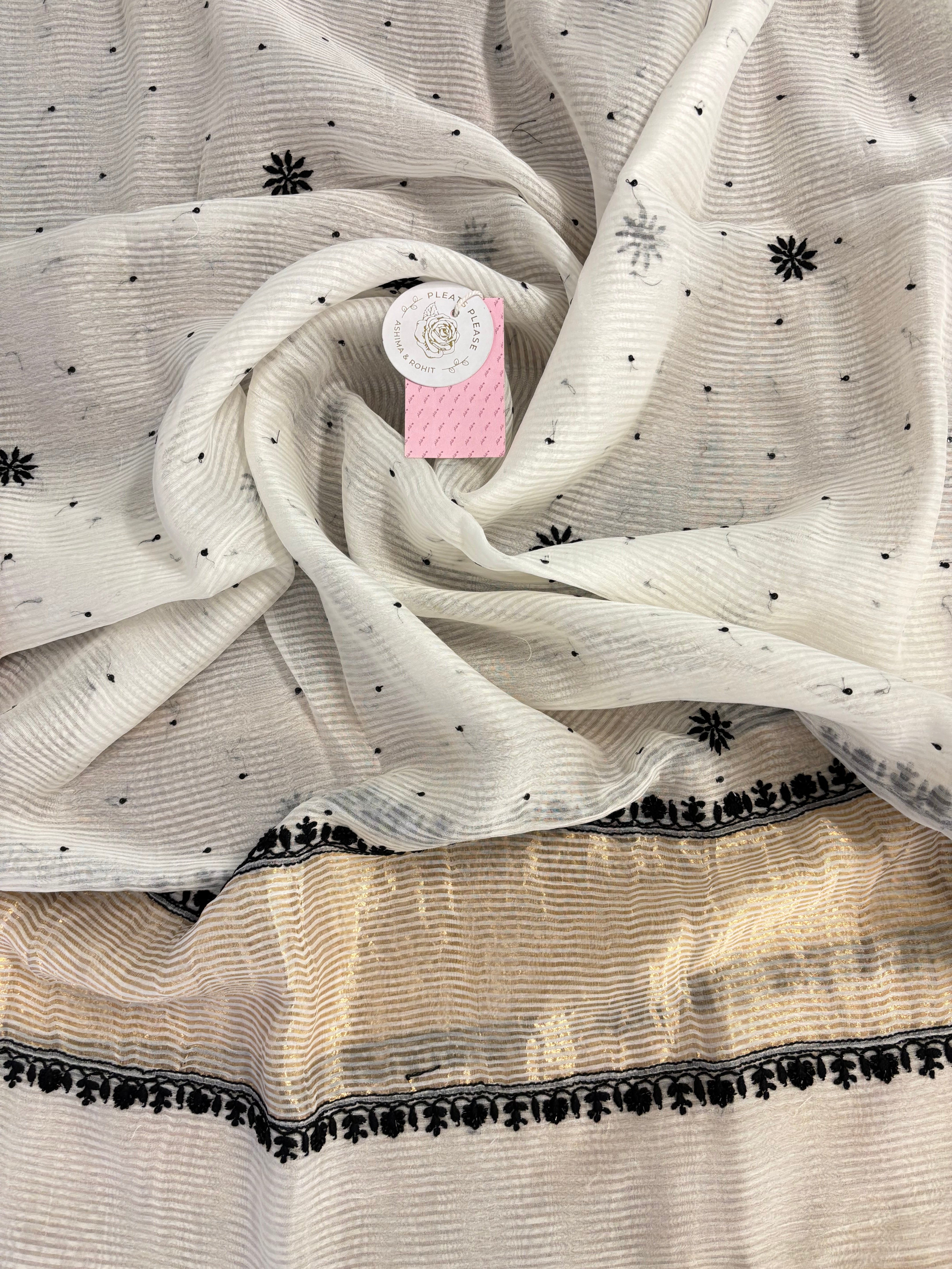 Dyeable Chanderi Chikankari Anarkali & Dupatta Set