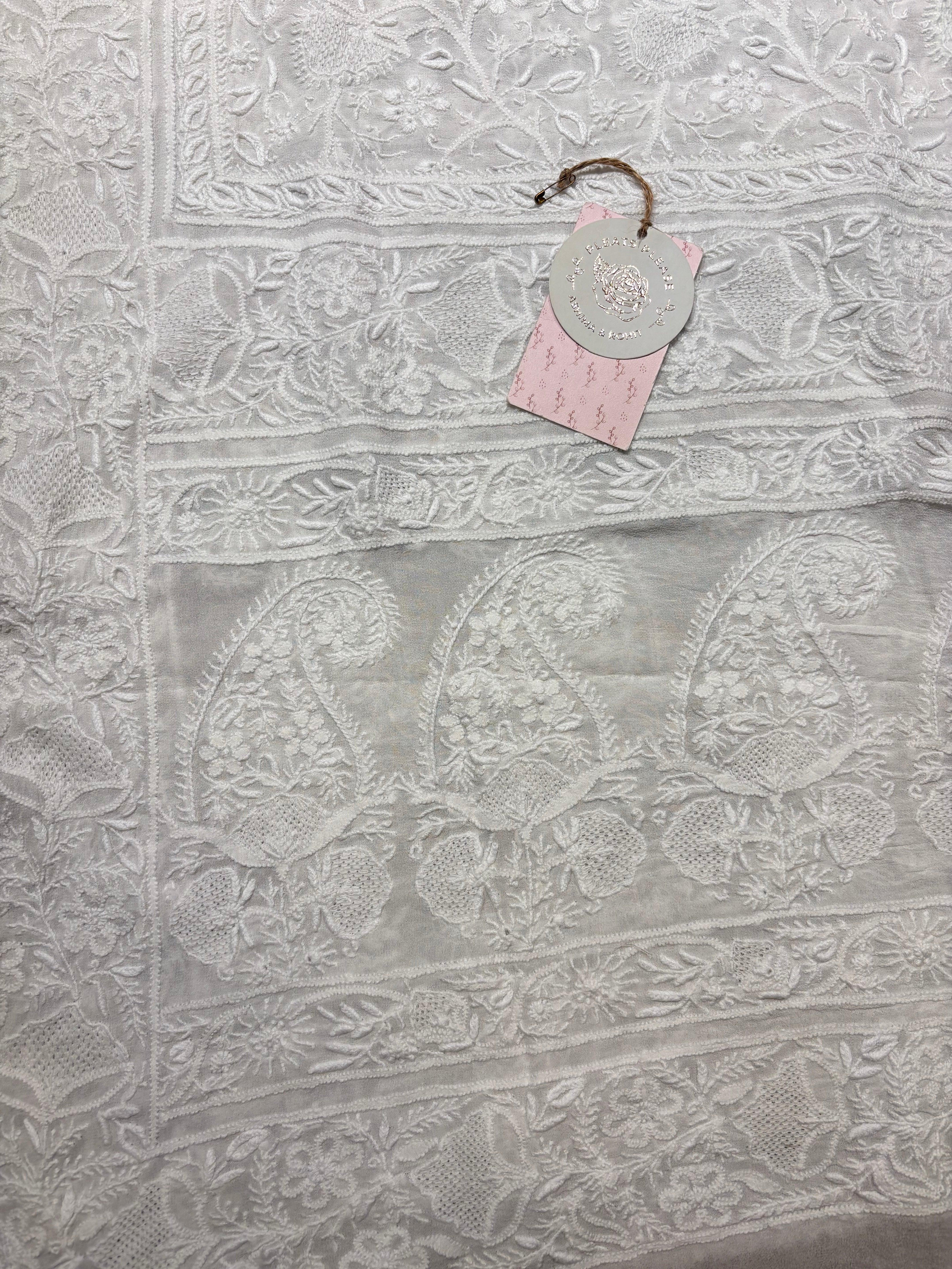 Dyeable Pure & Premium Georgette Chikankari Dupatta