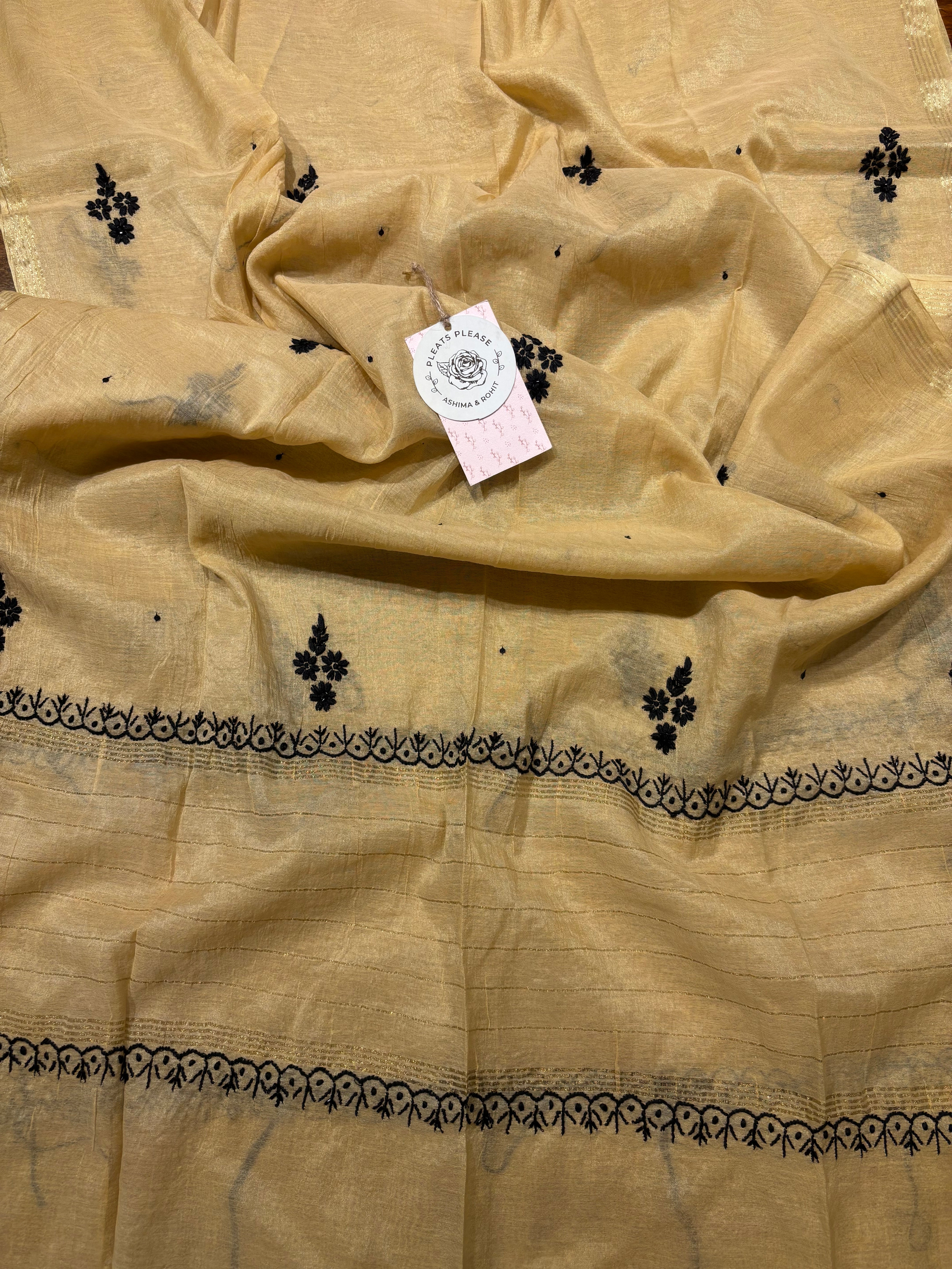 Beige Chanderi Mul Chikankari Kurta and Dupatta set