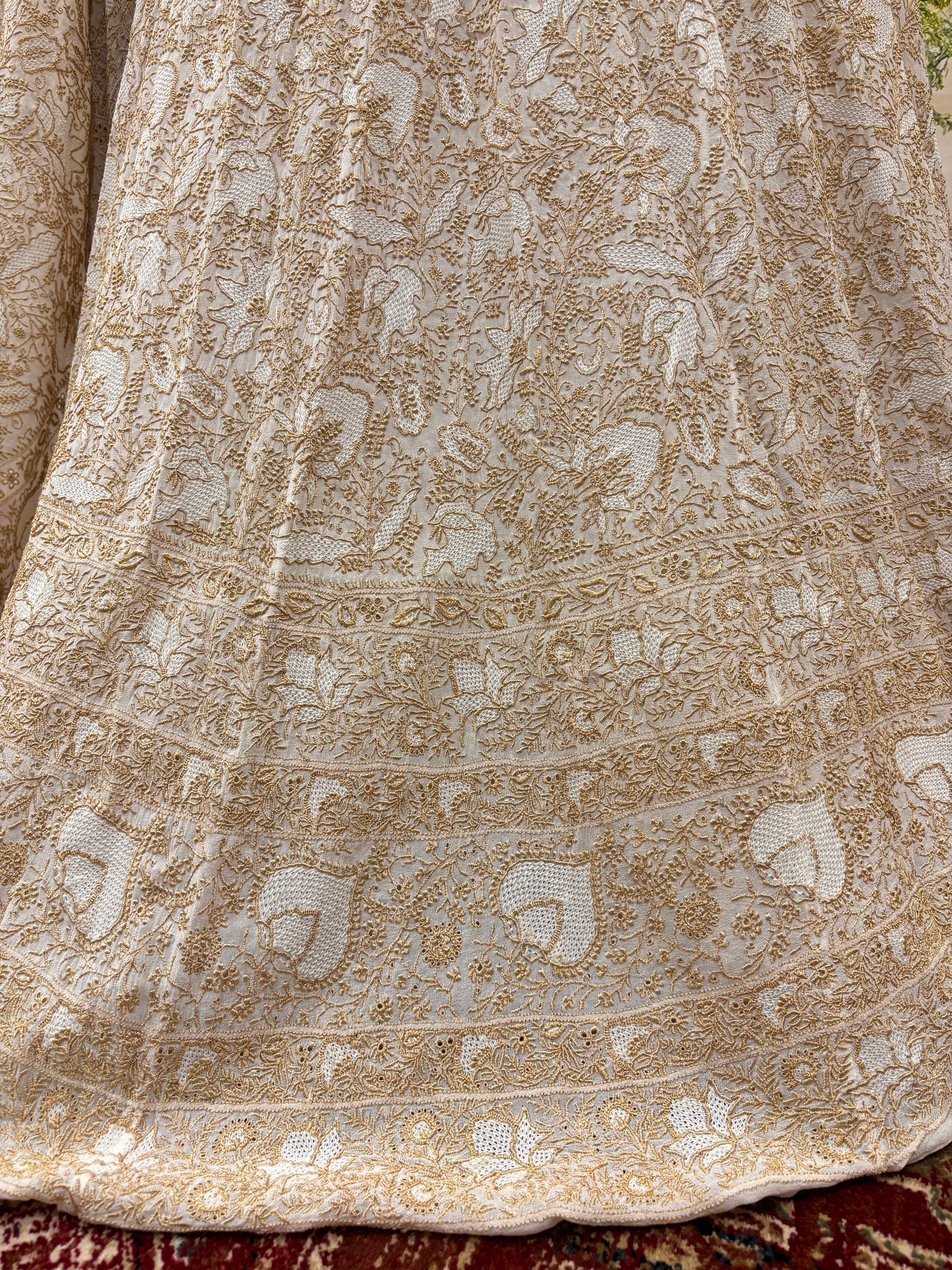 Dyeable Pure & Premium Goergette Chikankari Lehenga Set