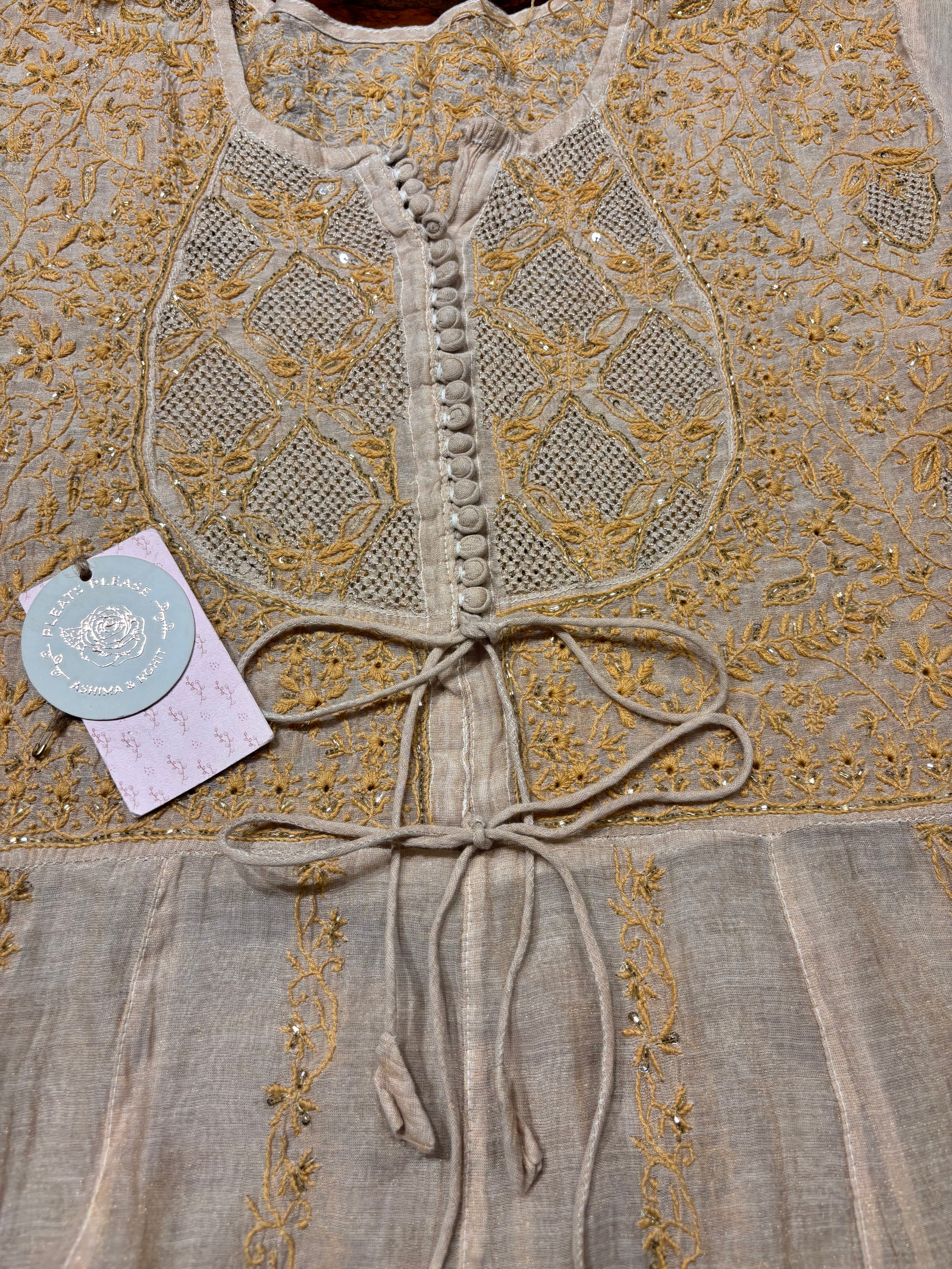 Dyeable Pure & Premium Tissue Chikankari Anarkali & Dupatta Set