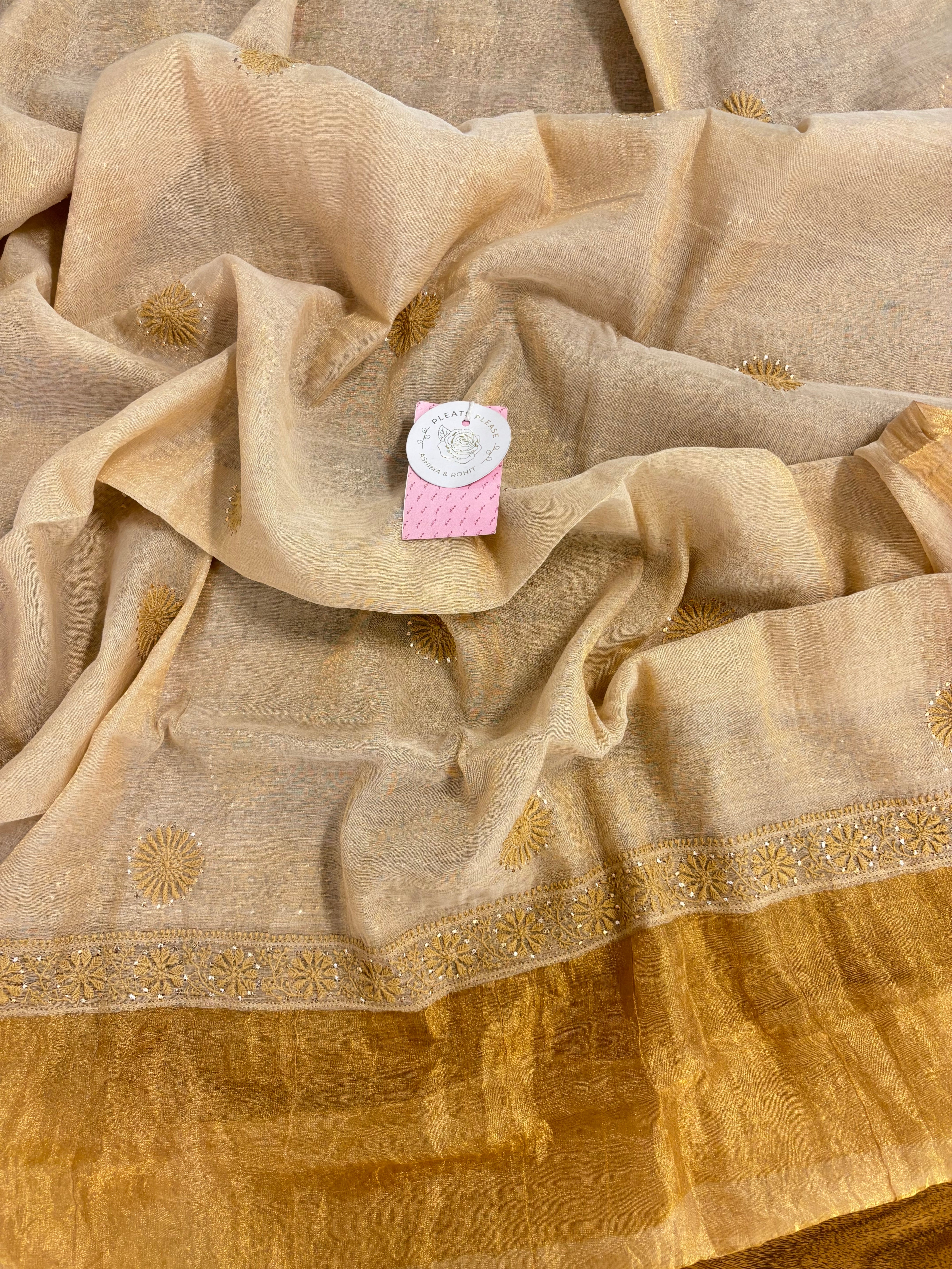 Dyeable Pure & Premium Tissue Mukaish Chikankari Bajirao Anarkali & Dupatta