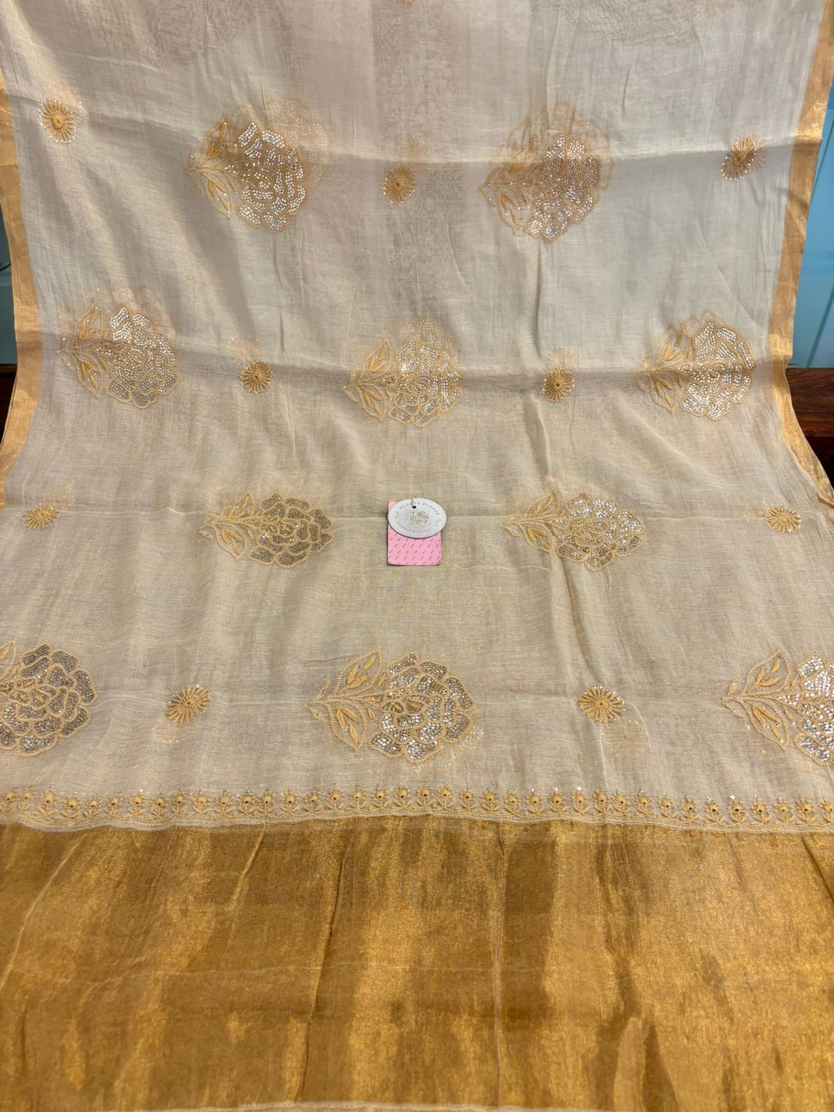 Dyeable Pure & Premium Tissue Chikankari Mukaish Kurta & Dupatta