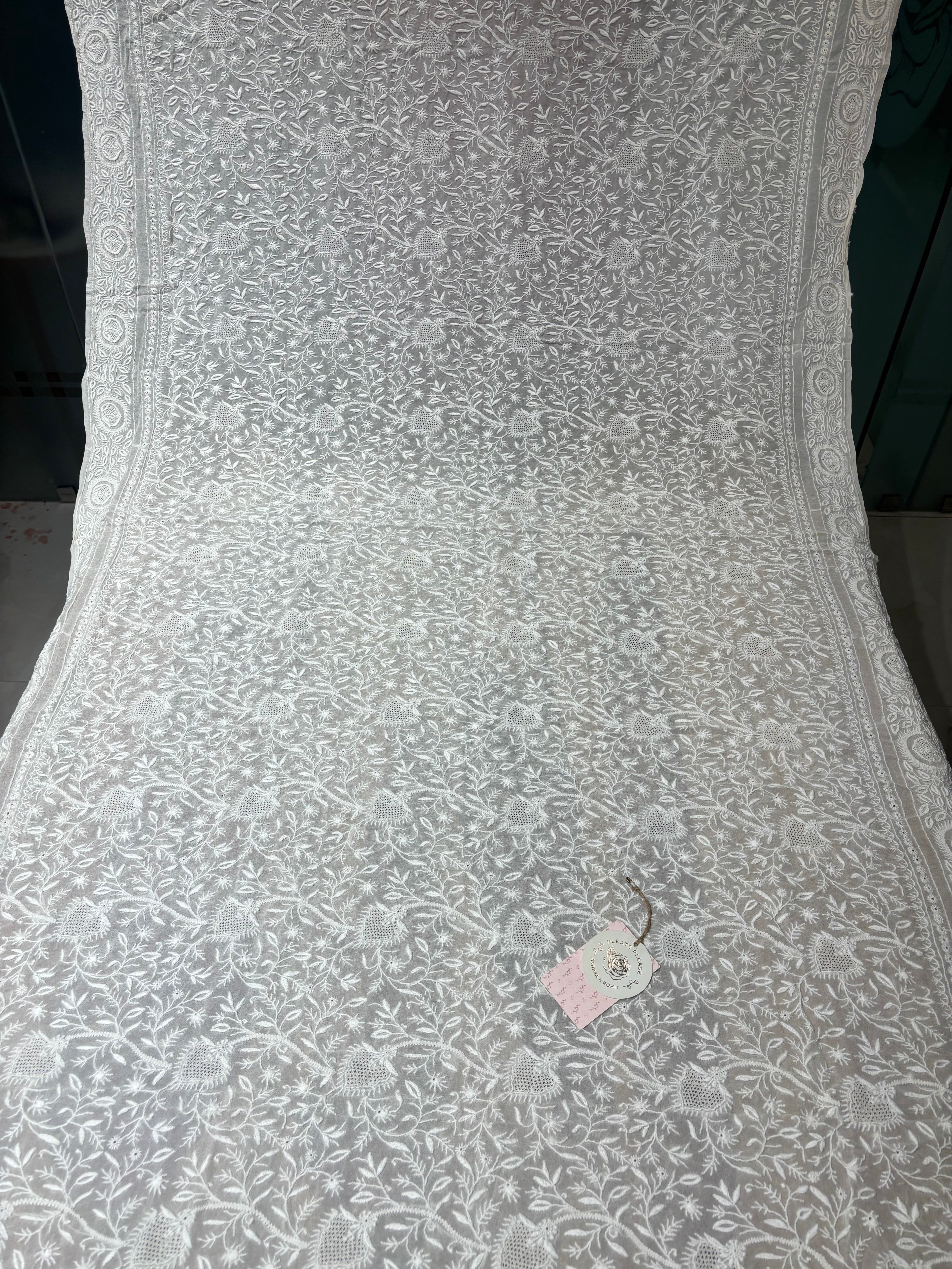 Dyeable Pure & Premium Georgette Chikankari Dupatta