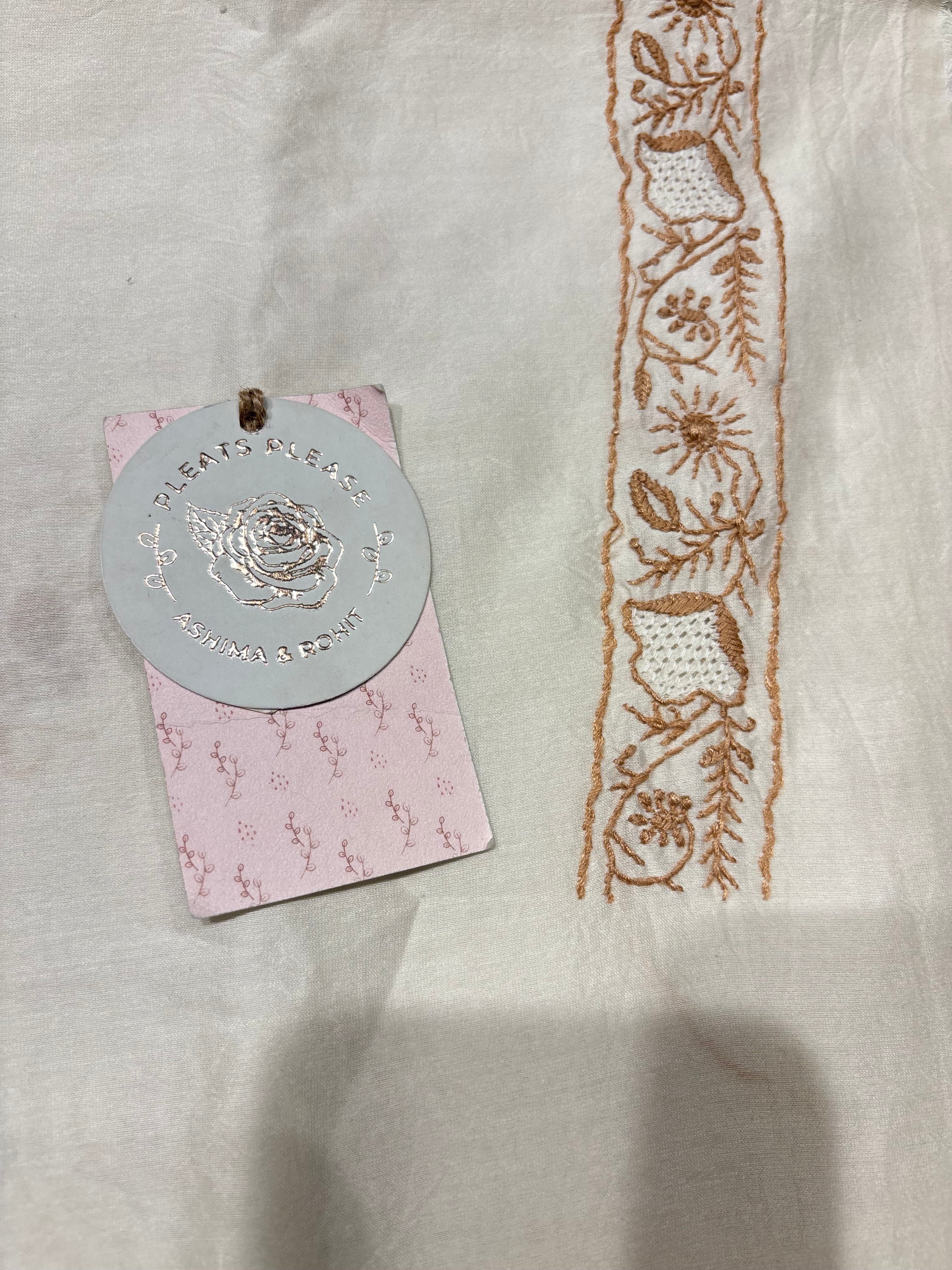 Dyeable Chanderi Silk Chikankari Men’s Kurta