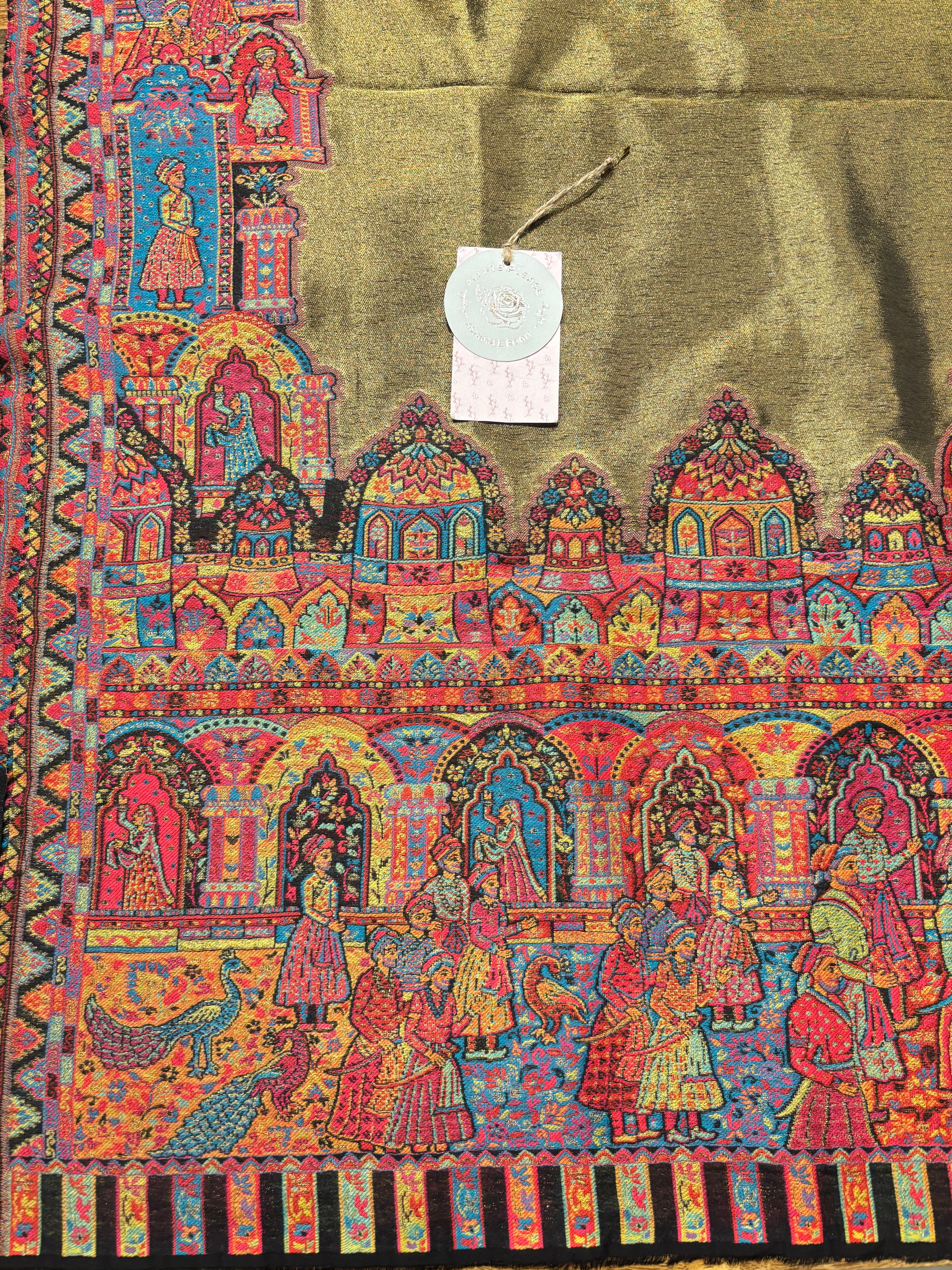 Pure and premium ZariTissue Woolen Cashmere Shawl
