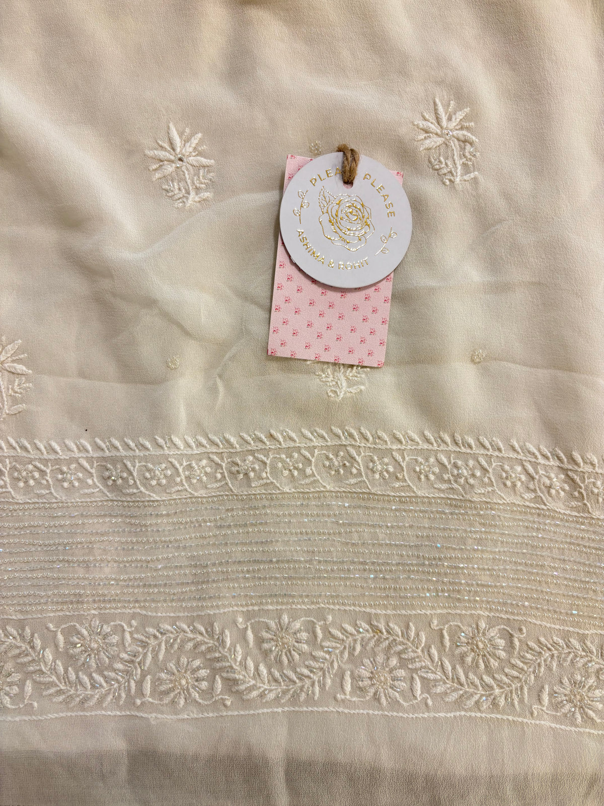Dyeable Pure Georgette Chikankari Kurta & Dupatta