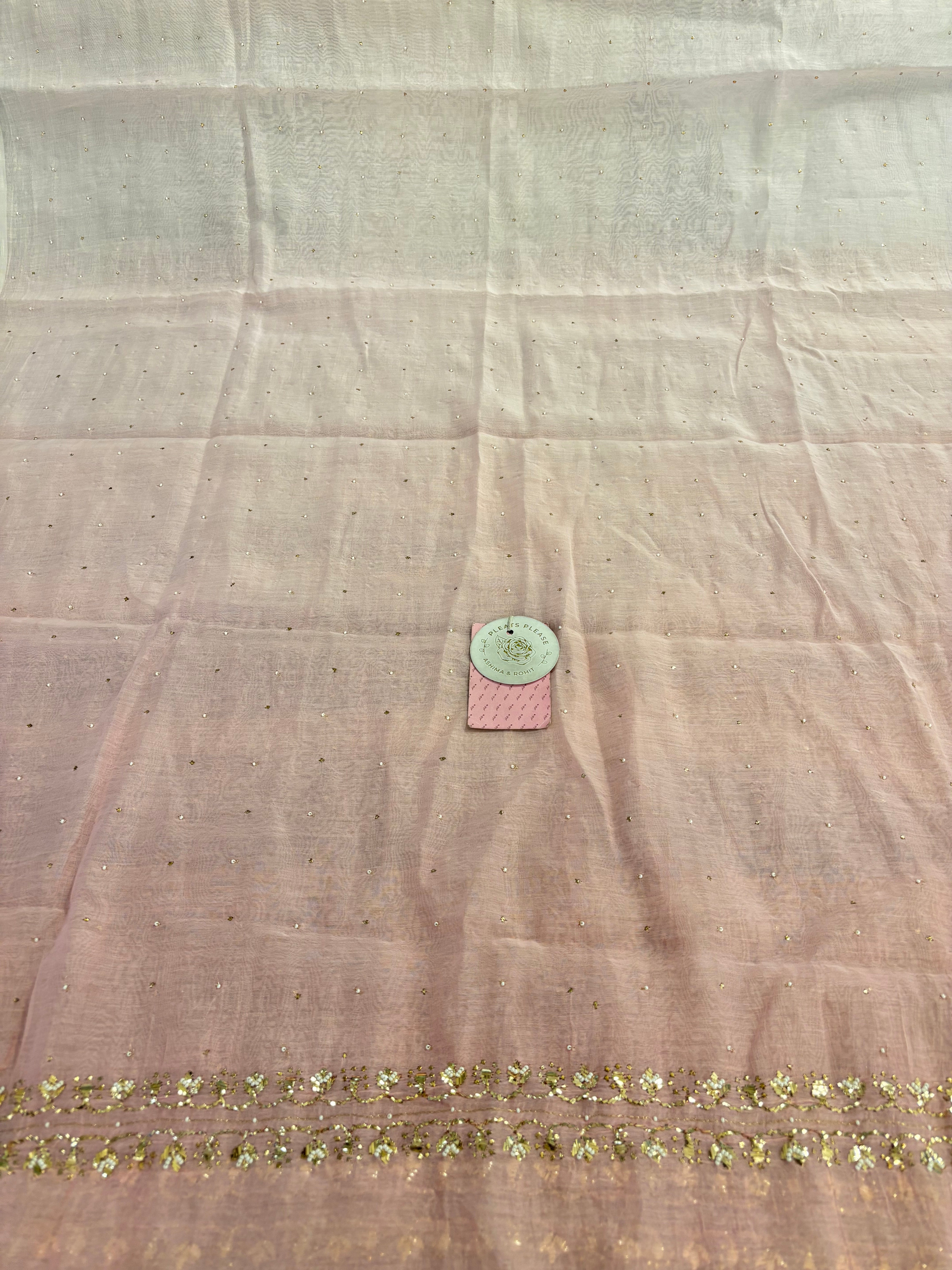 Pink Ombré Chanderi Mukaish Kurta & Dupatta