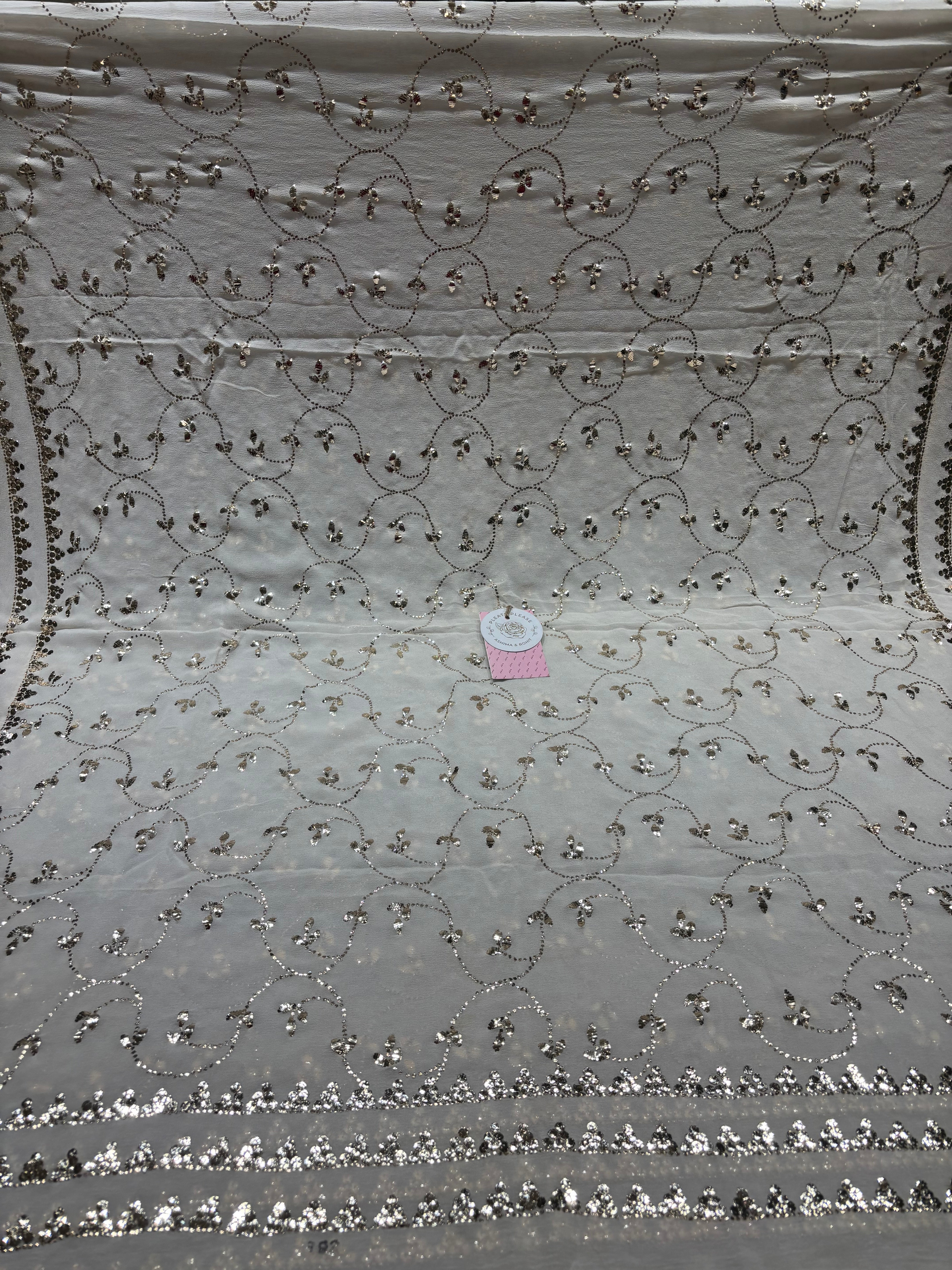 Dyeable Pure & Premium Georgette Mukaish Dupatta