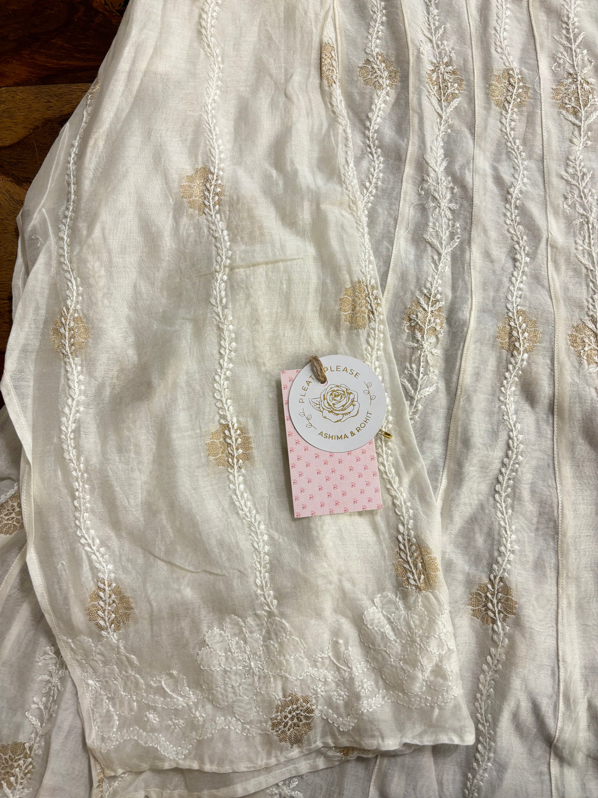 Dyeable Chanderi Silk Chikankari Flared Co-Ord Set