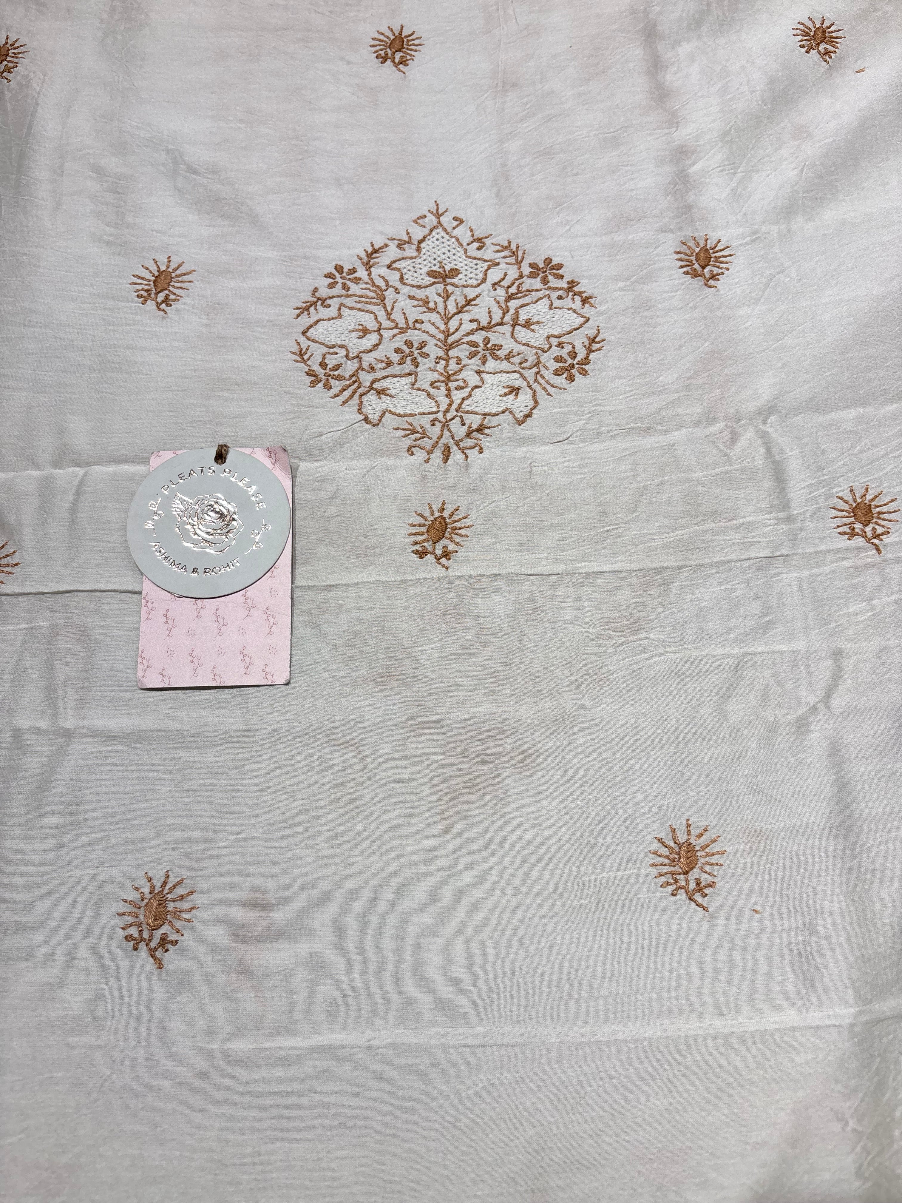Dyeable Chanderi Silk Chikankari Men’s Kurta