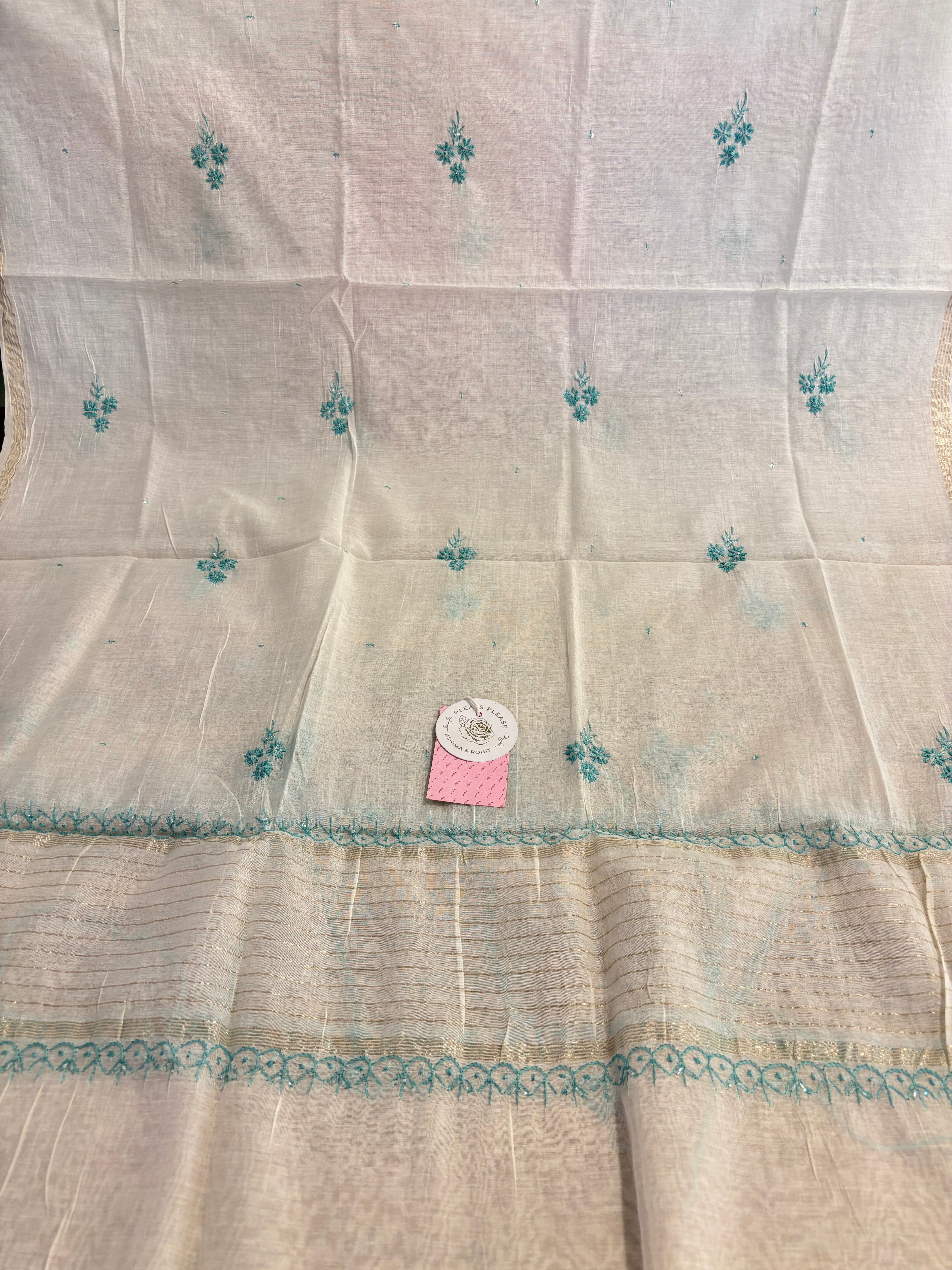 Dyeable Chanderi Mul Chikankari Kurta & Dupatta