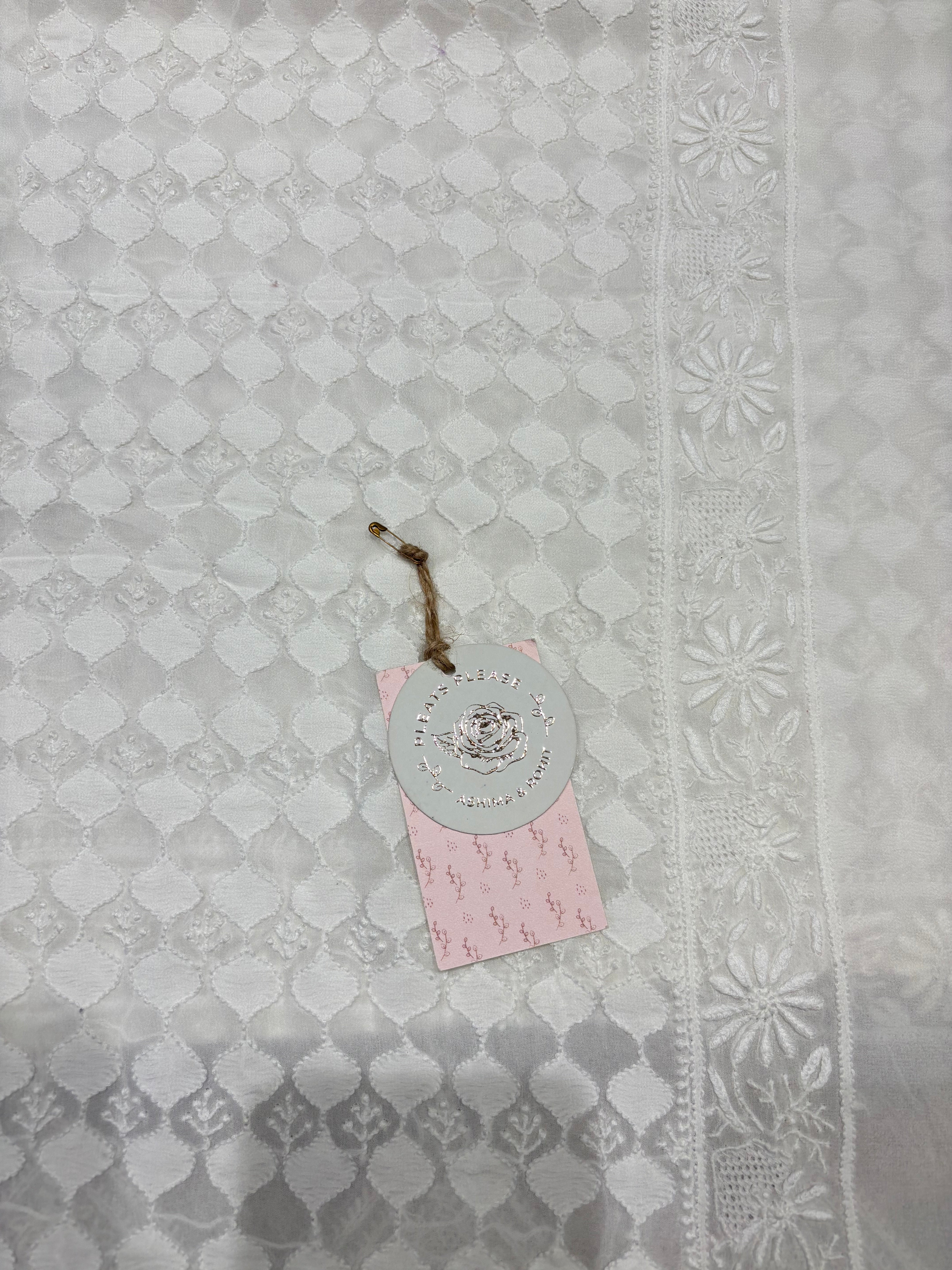 Dyeable Pure and Premium Georgette Chikankari Sherwani