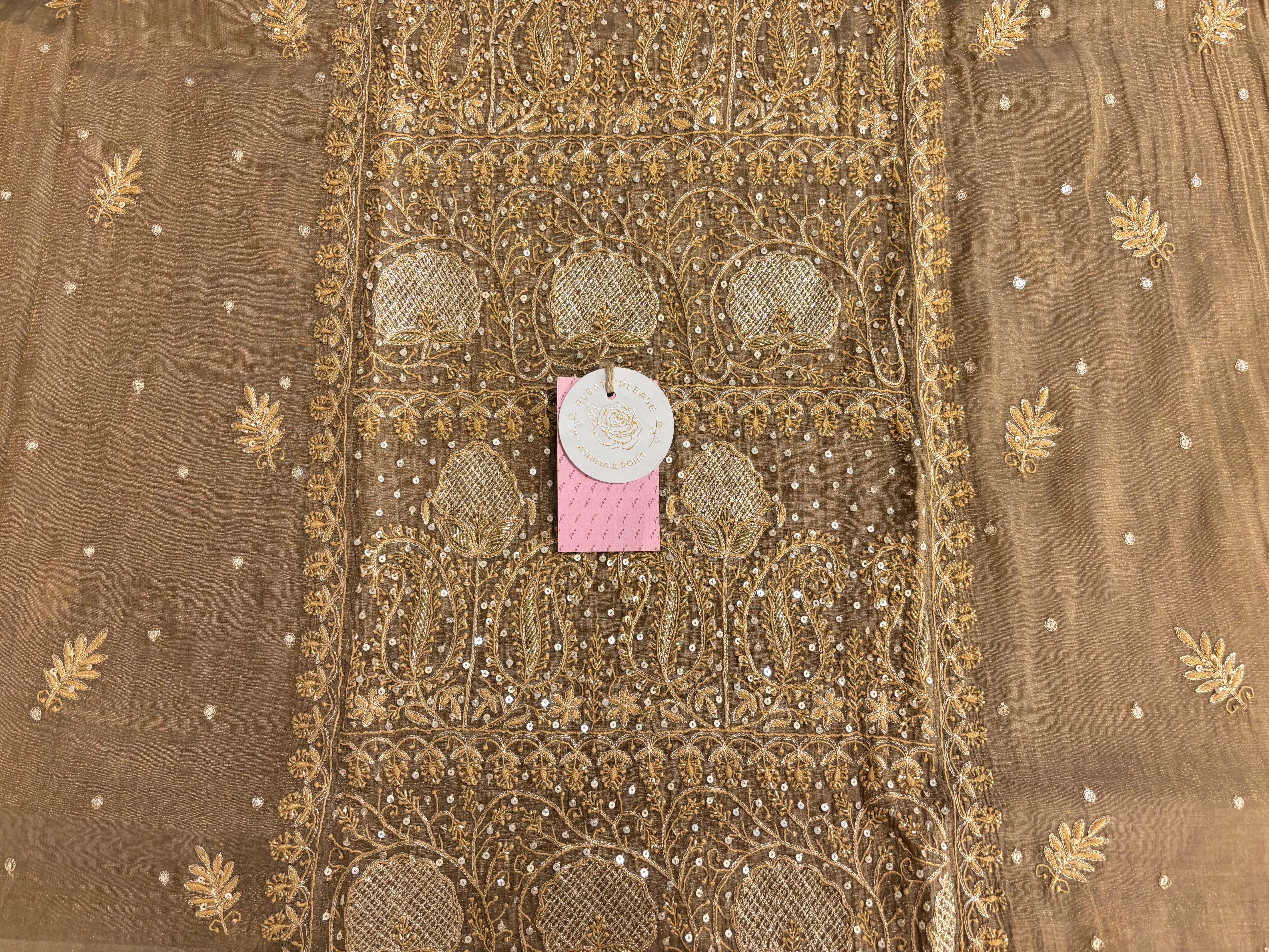 Bronze Pure & Premium Tissue Chikankari Kurta & Dupatta