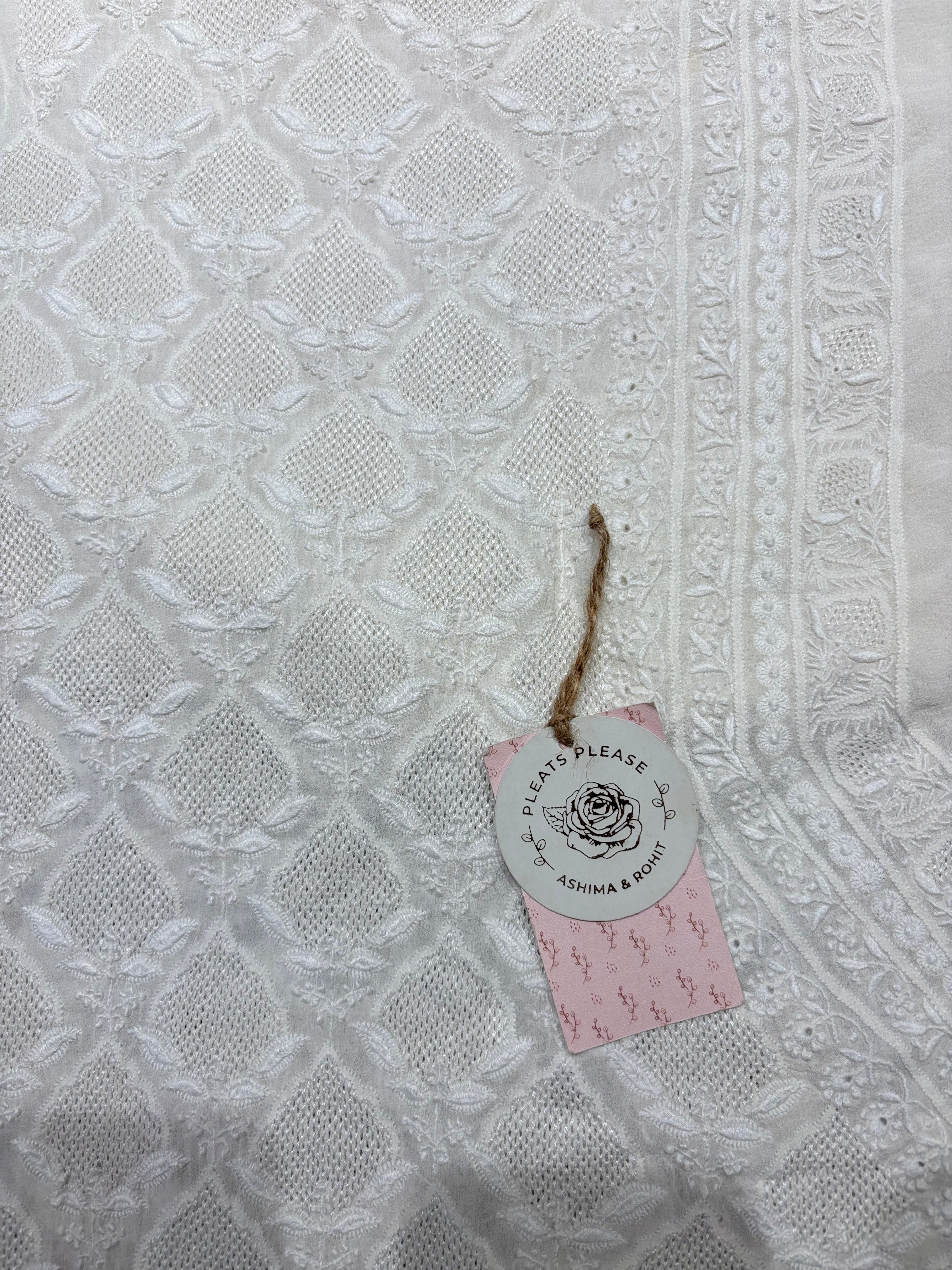 Dyeable Pure & Premium Georgette Chikankari men’s Kurta Fabric