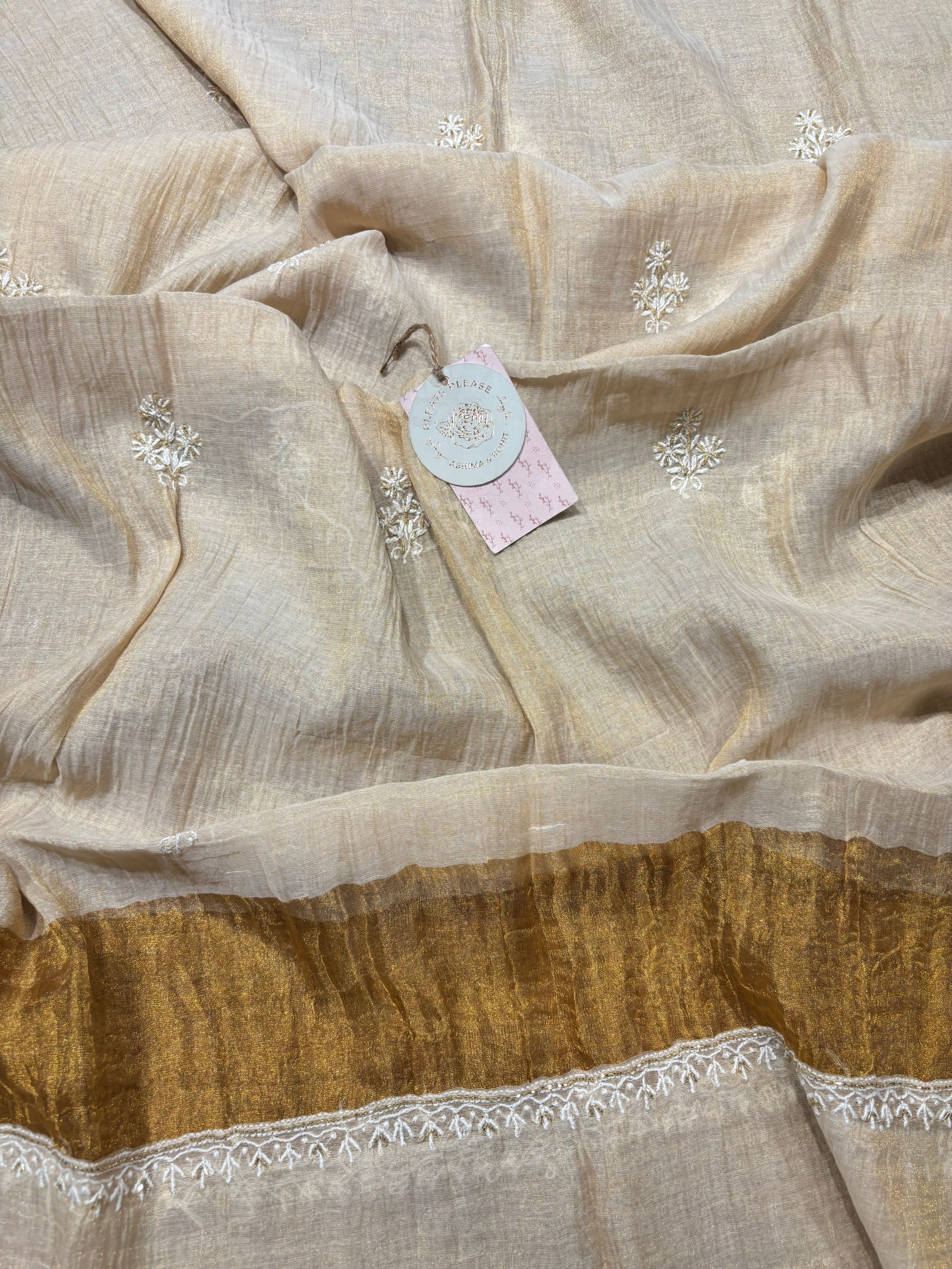 Dyeable Pure & Premium Tissue Chikankari Anarkali & Dupatta Set