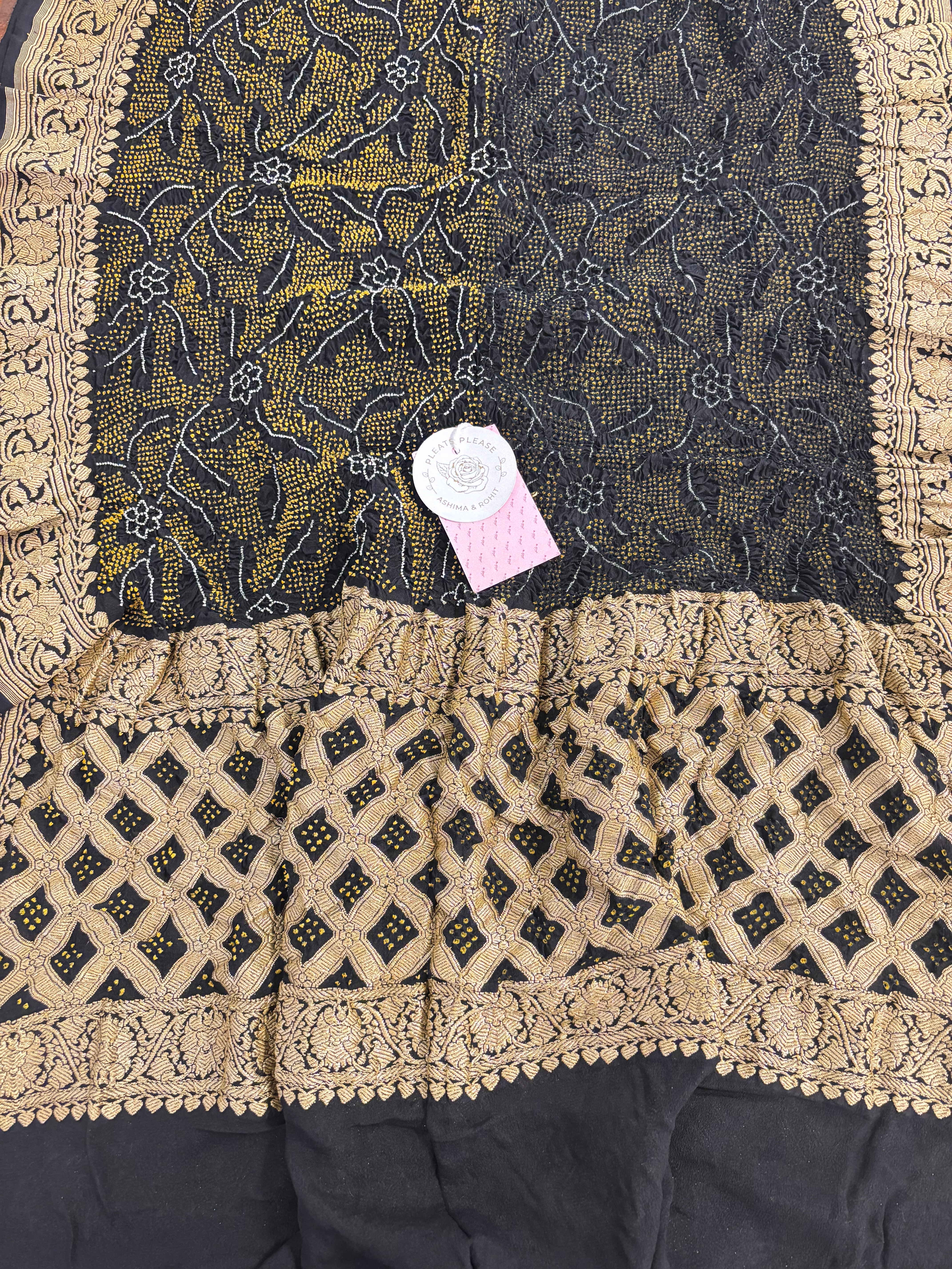 Black Pure Khaddi Georgette Dupatta