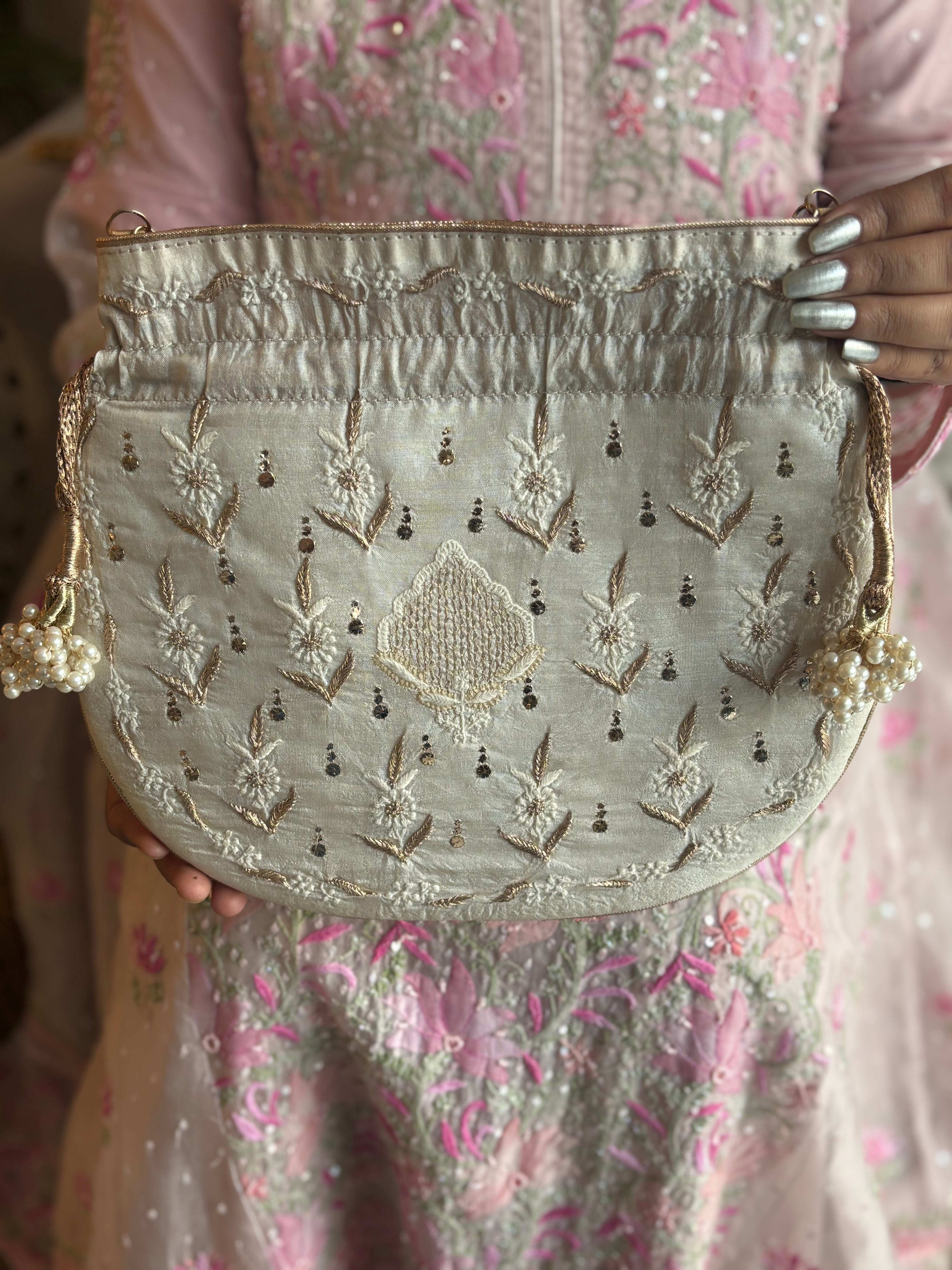 Ivory Chikankari  Batua