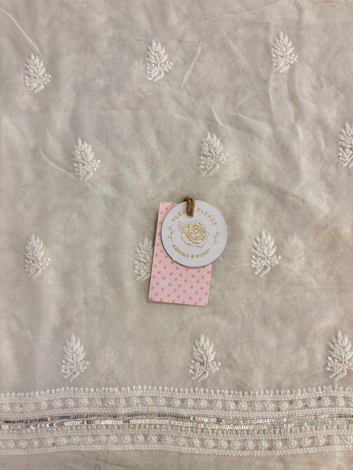 Dyeable Pure Georgette Chikankari Kurta & Dupatta