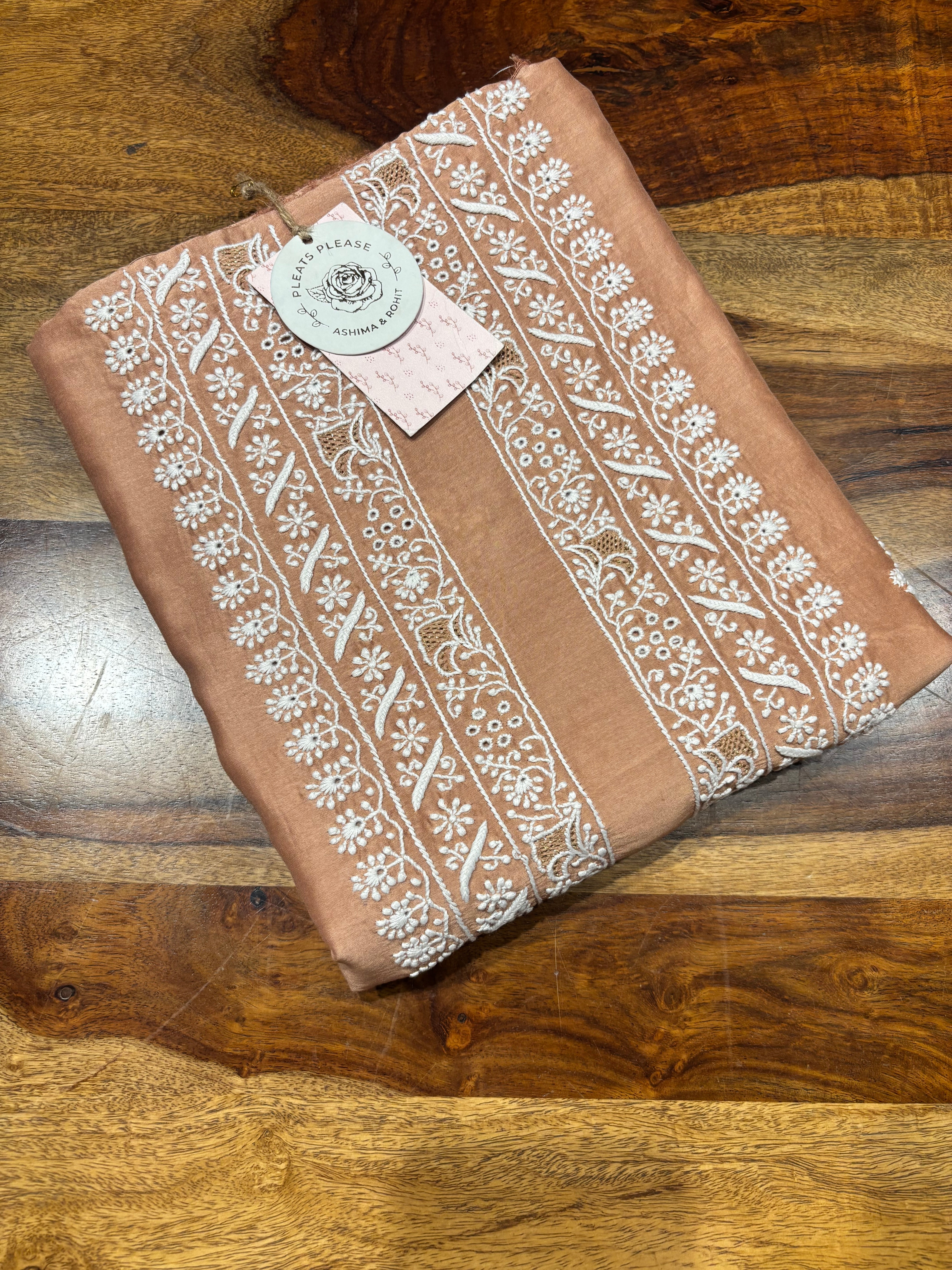 Brown Chanderi Silk Chikankari men’s Kurta