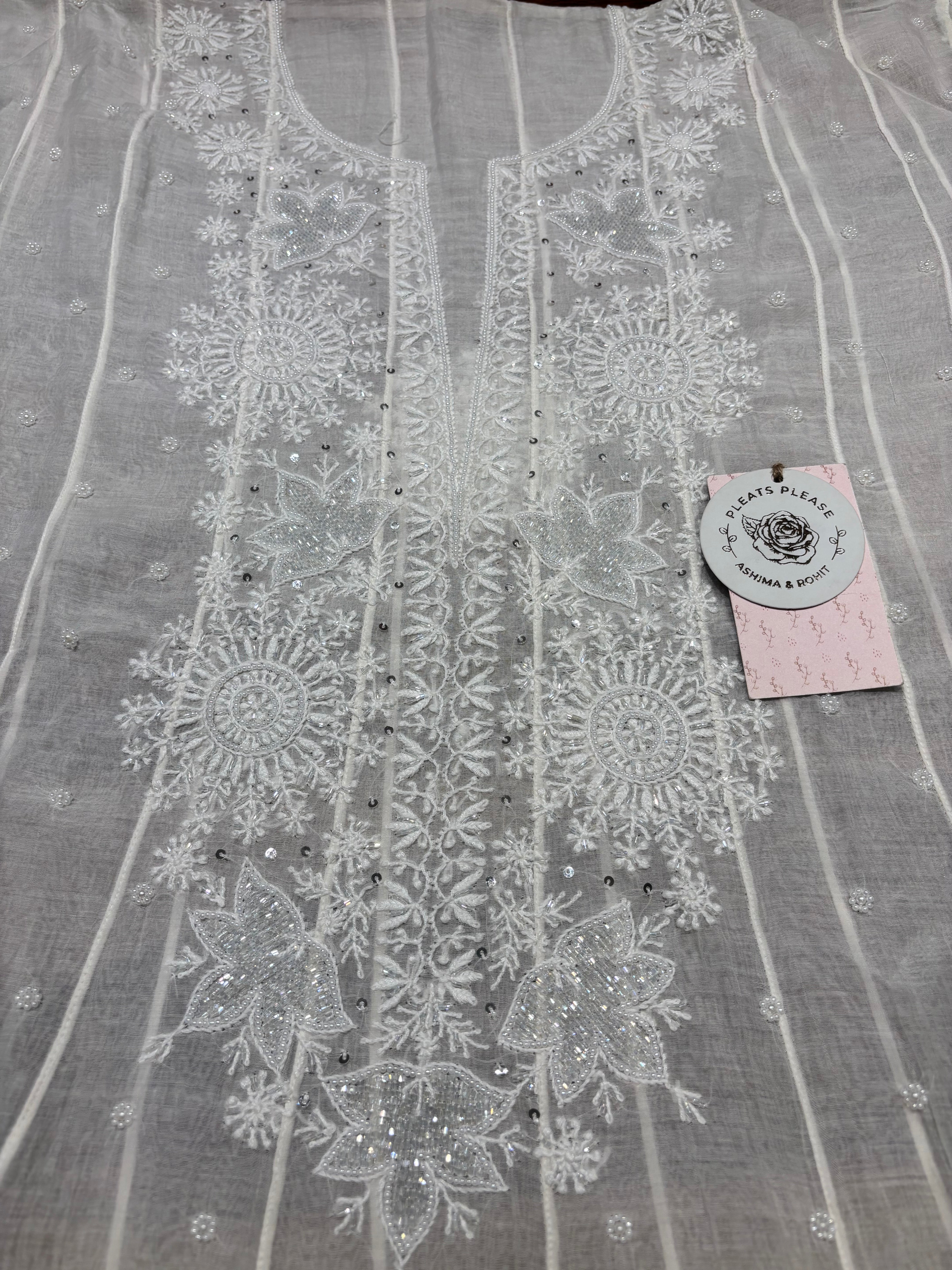 Dyeable Chanderi Mul Chikankari Anarkali & Dupatta Set