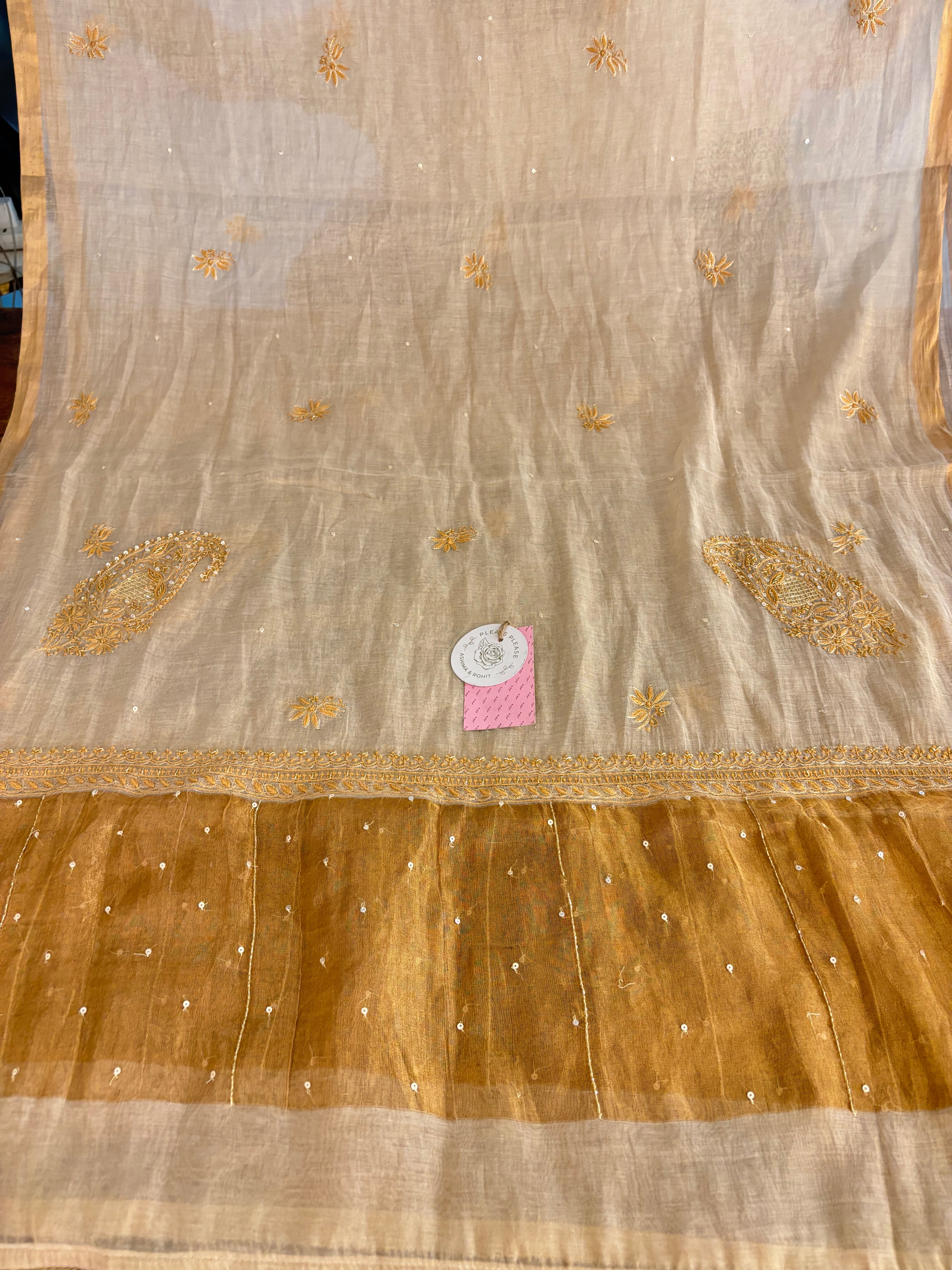 Dyeable Pure & Premium Tissue Heavy Jaal Chikankari Kurta & Dupatta