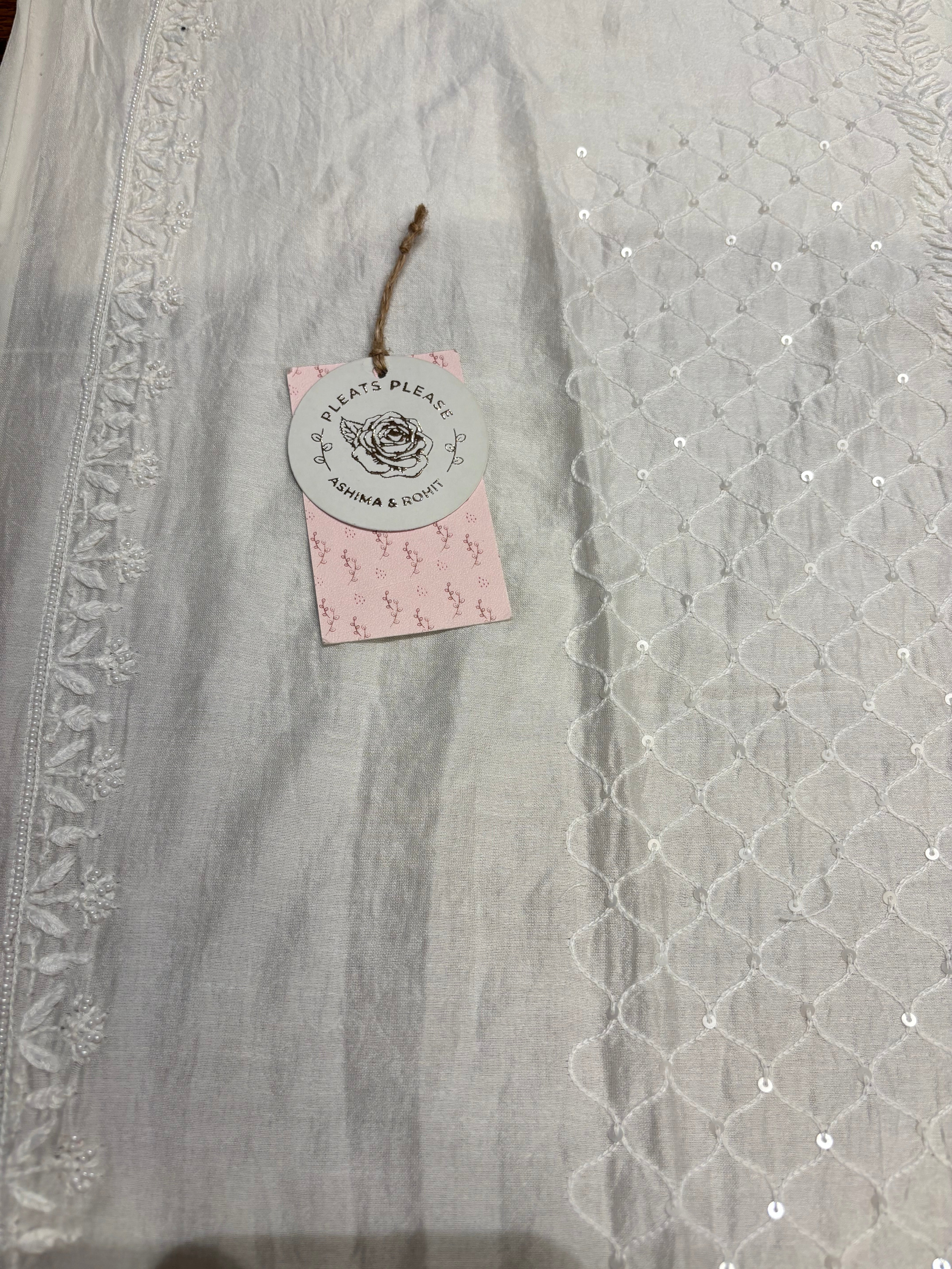 Dyeable Chanderi Silk Chikankari Men’s Kurta