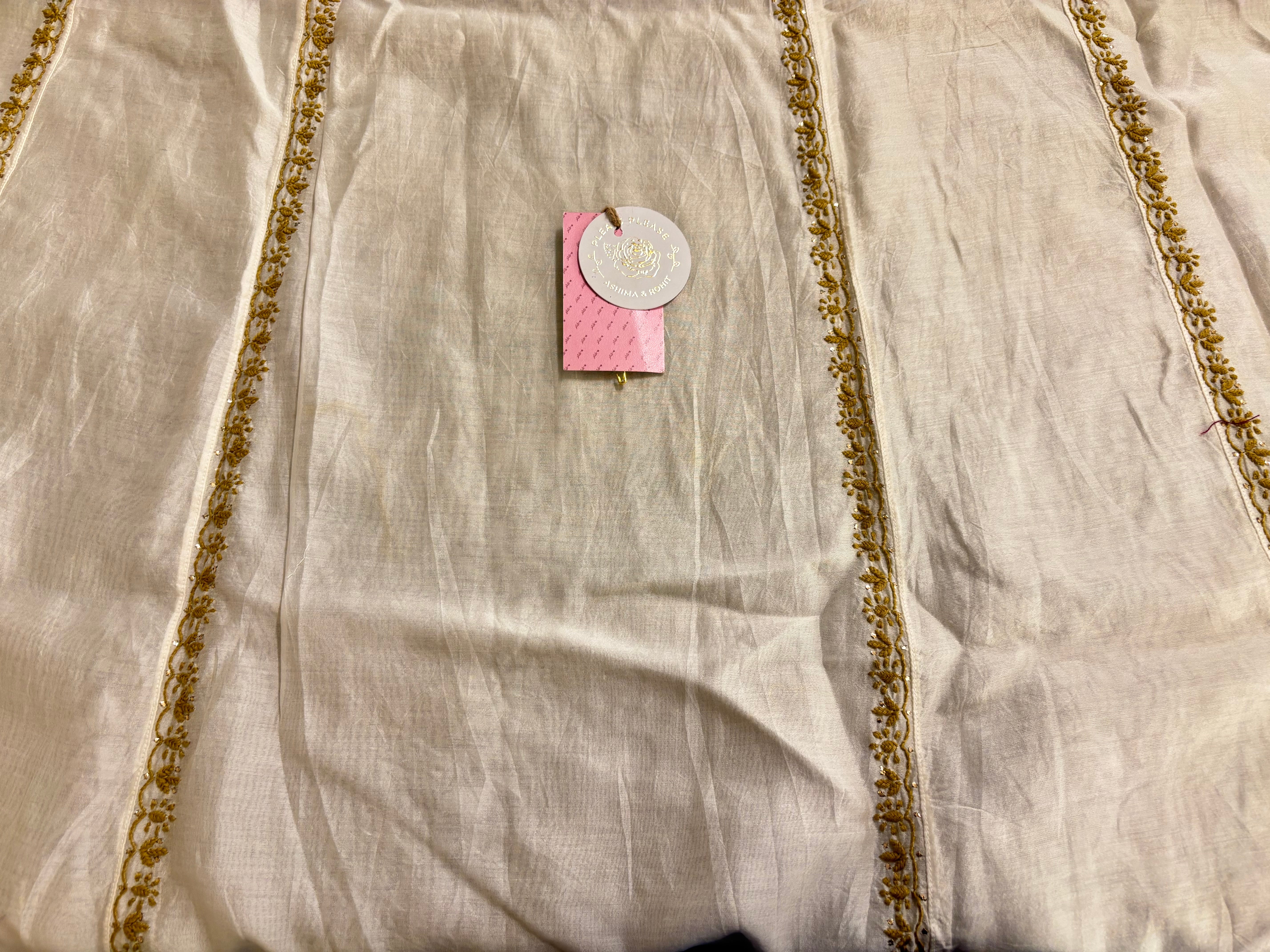 Dyeable Chanderi Chikankari Mukaish Anarkali & Dupatta Set