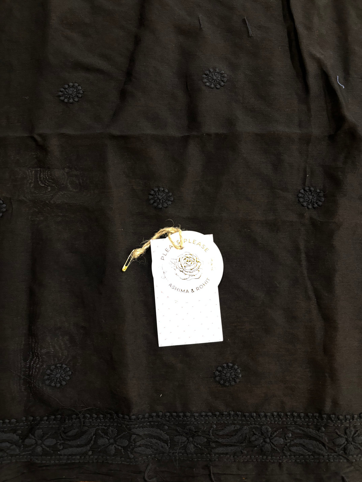 Black Chanderi Men’s Chikankari Kurta