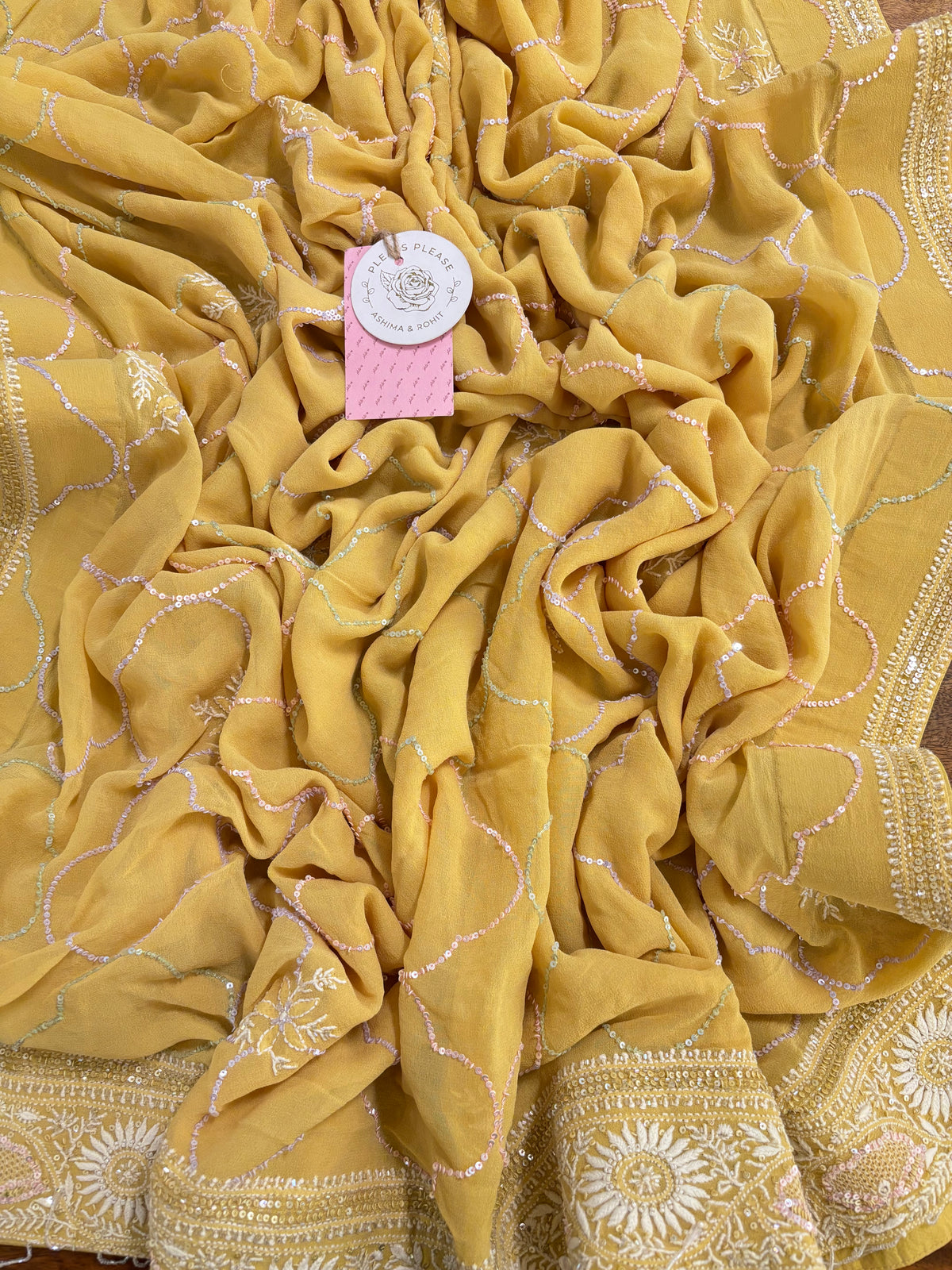Mustard Yellow Pure & Premium Georgette Chikankari Kurta & Dupatta