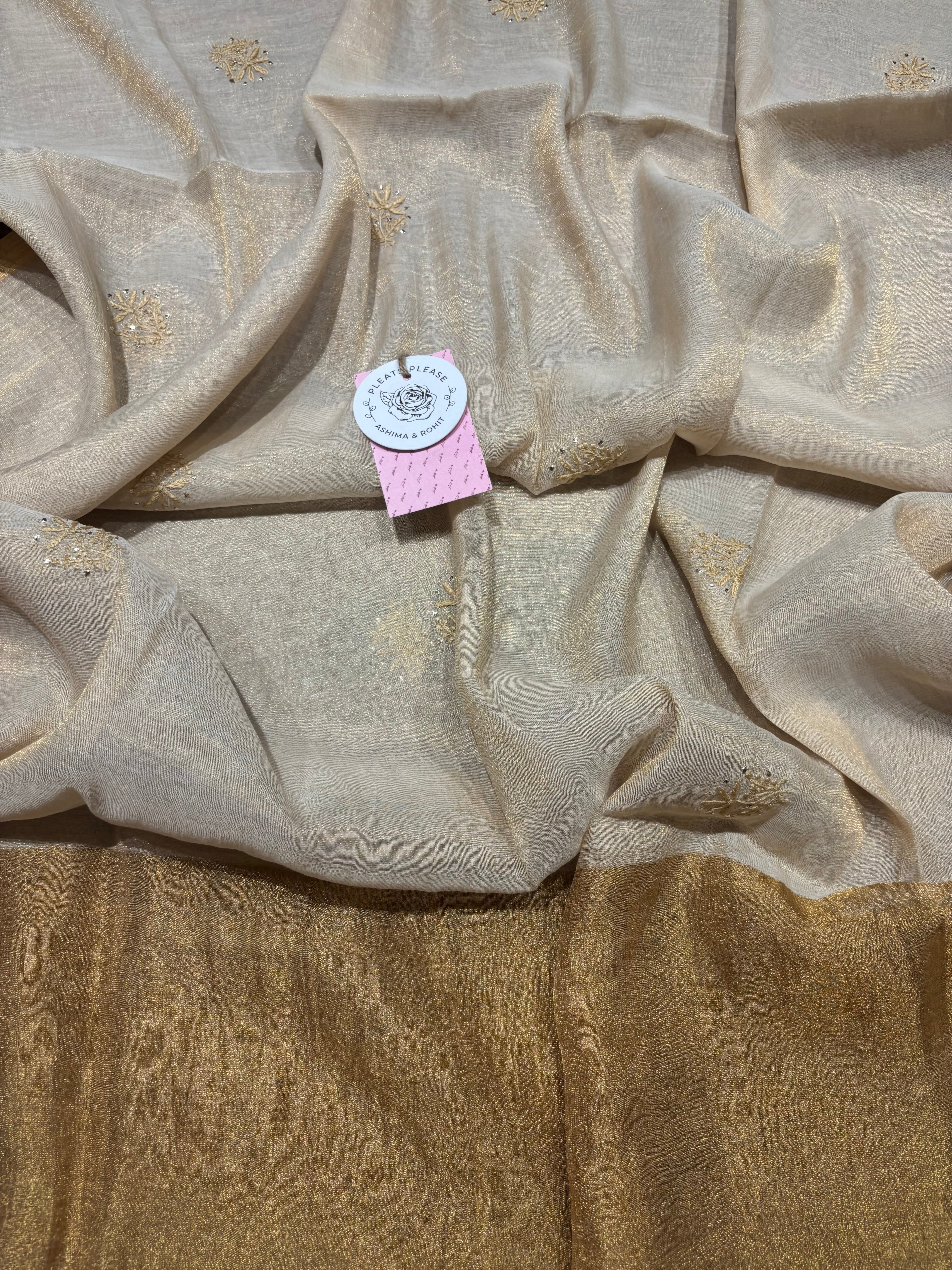 Dyeable Pure and Premium Tissue Chikankari Kalidar Kurta and Dupatta Set