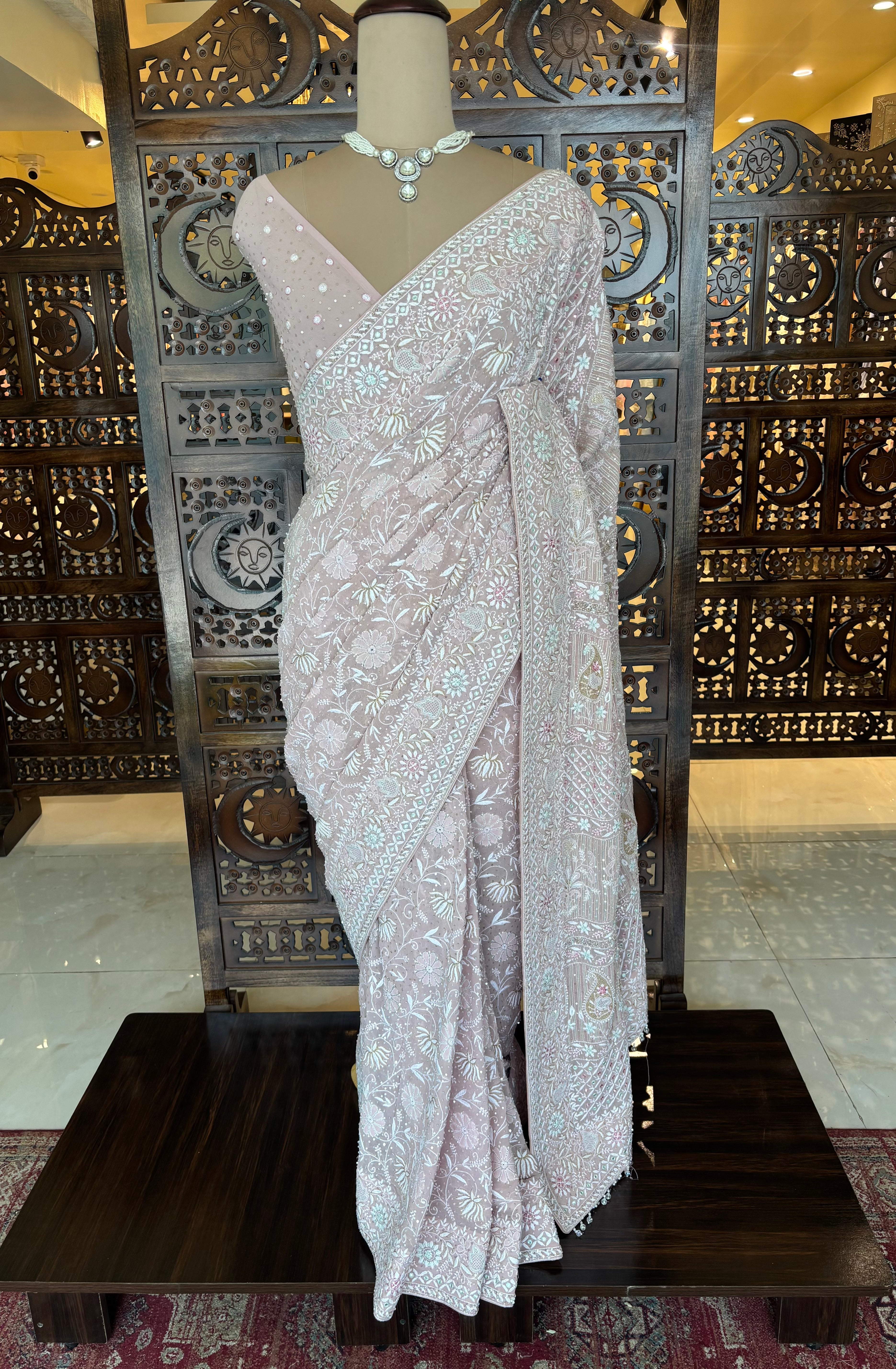 Soft Peach Pure & Premium Georgette Saree