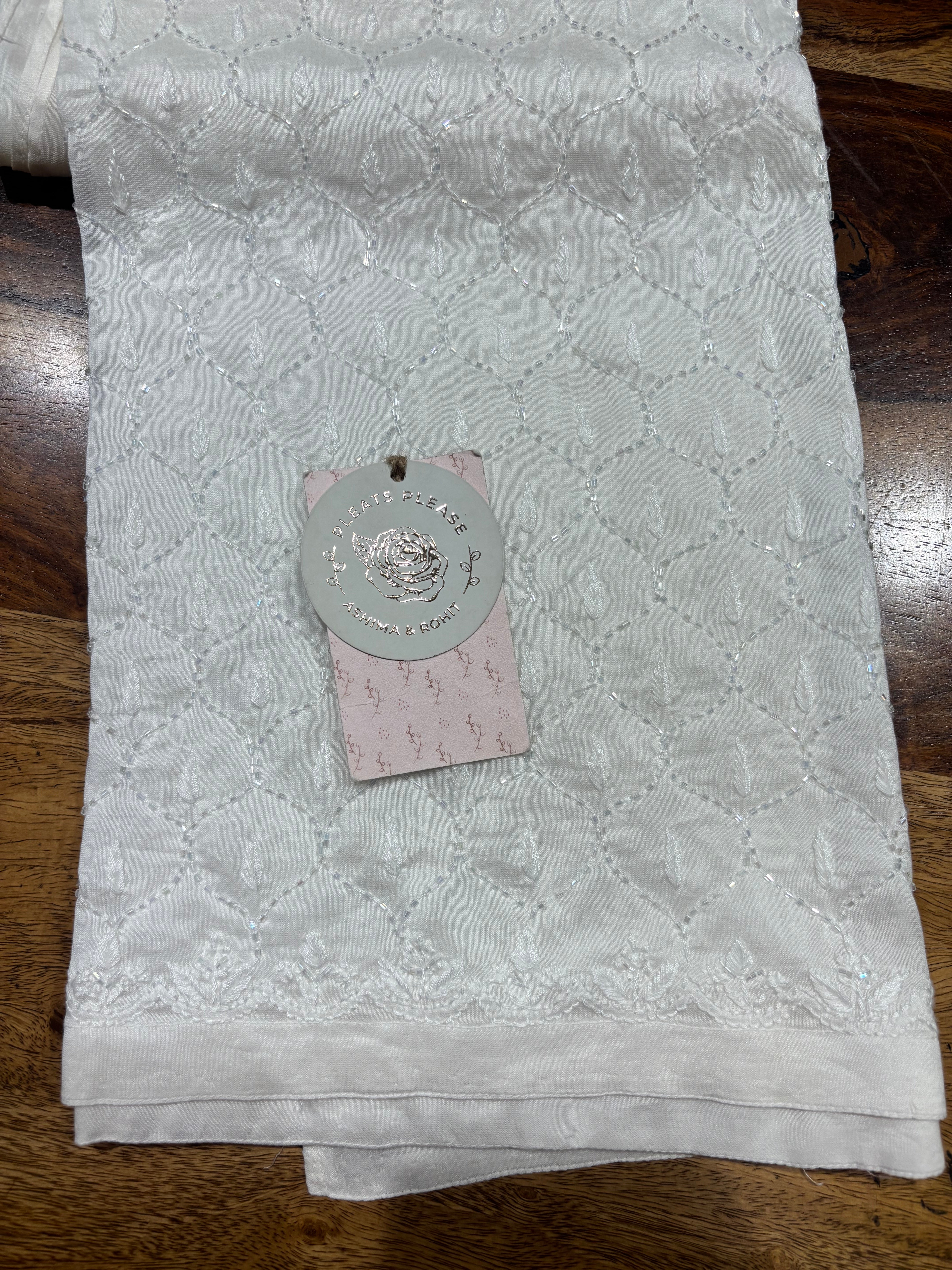 Dyeable Chanderi Silk Chikankari Bottom