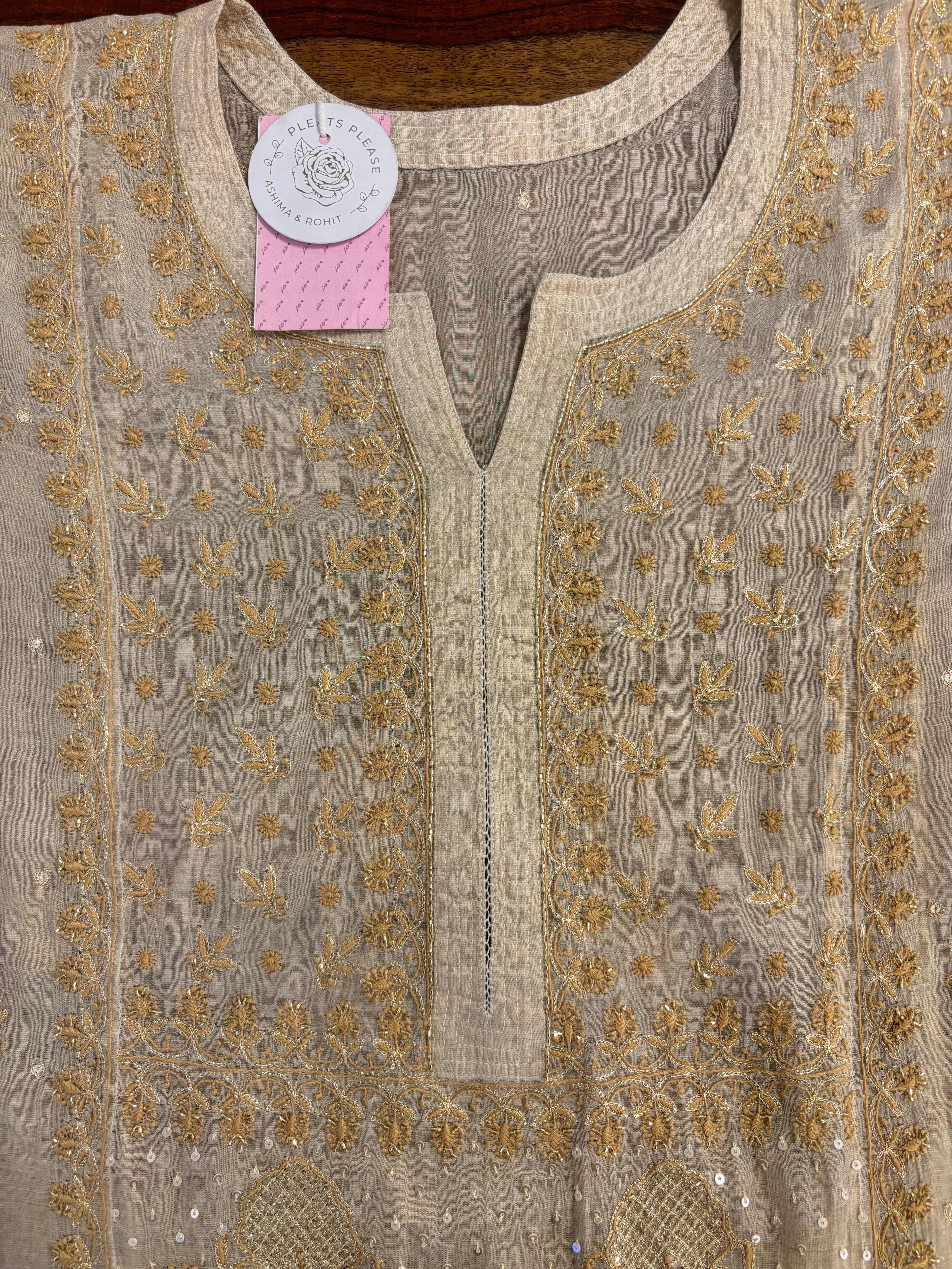 Dyeable Pure & Premium Tissue Chikankari Kurta & Dupatta