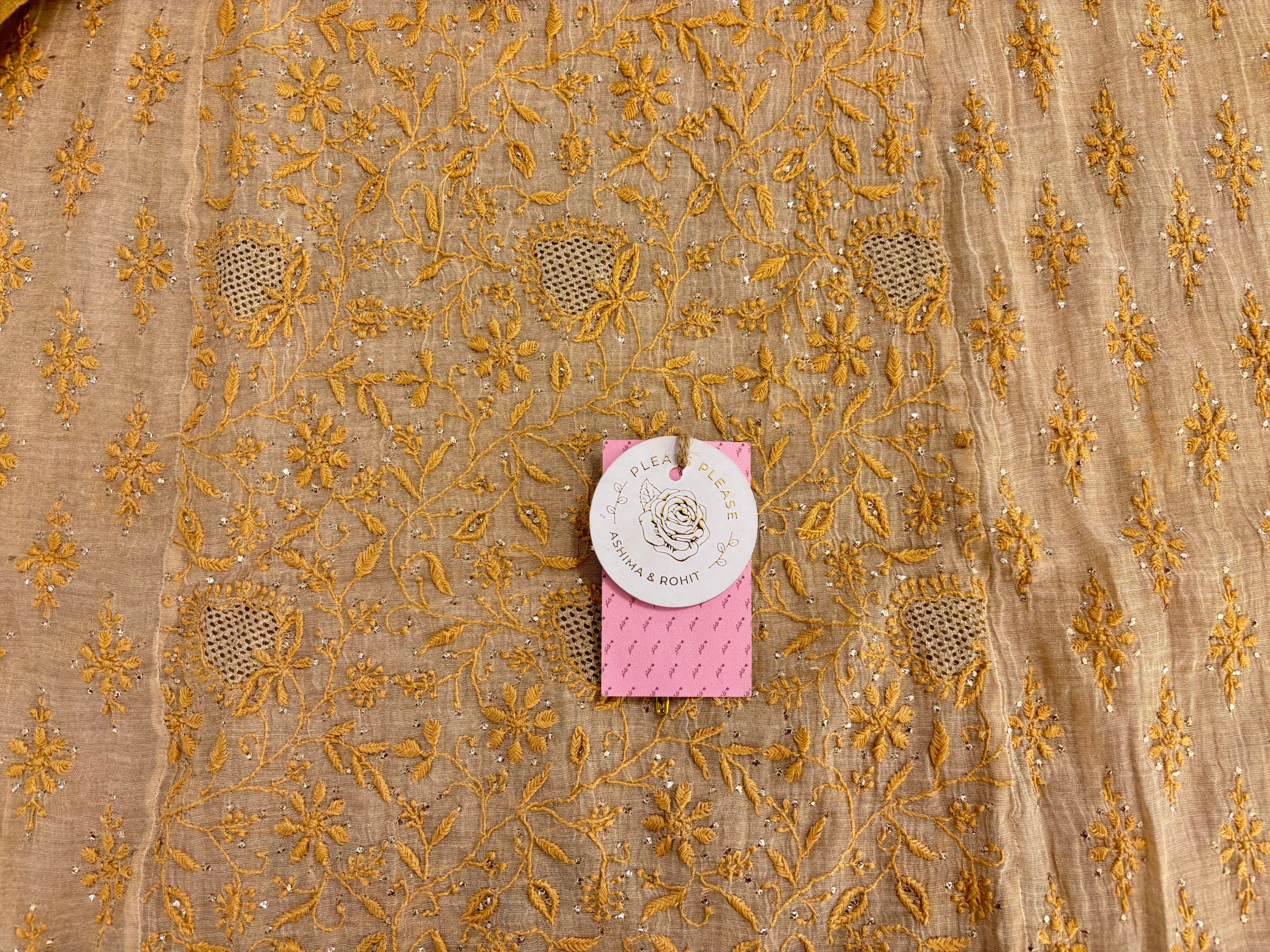 Dyeable Pure & Premium Tissue Chikankari Mukaish Kurta & Dupatta