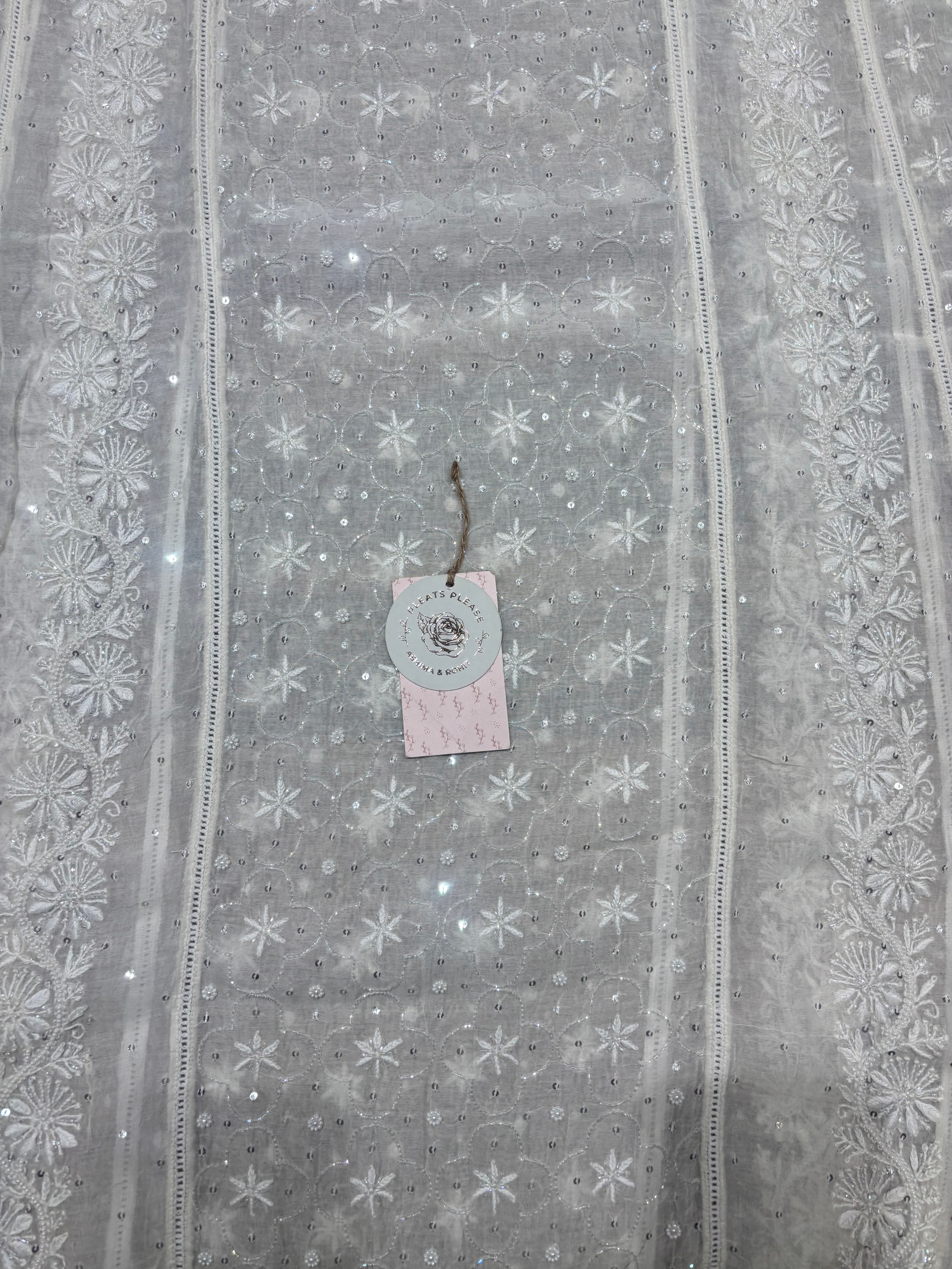 Dyeable Chanderi Mul Chikankari Kurta & Dupatta Set