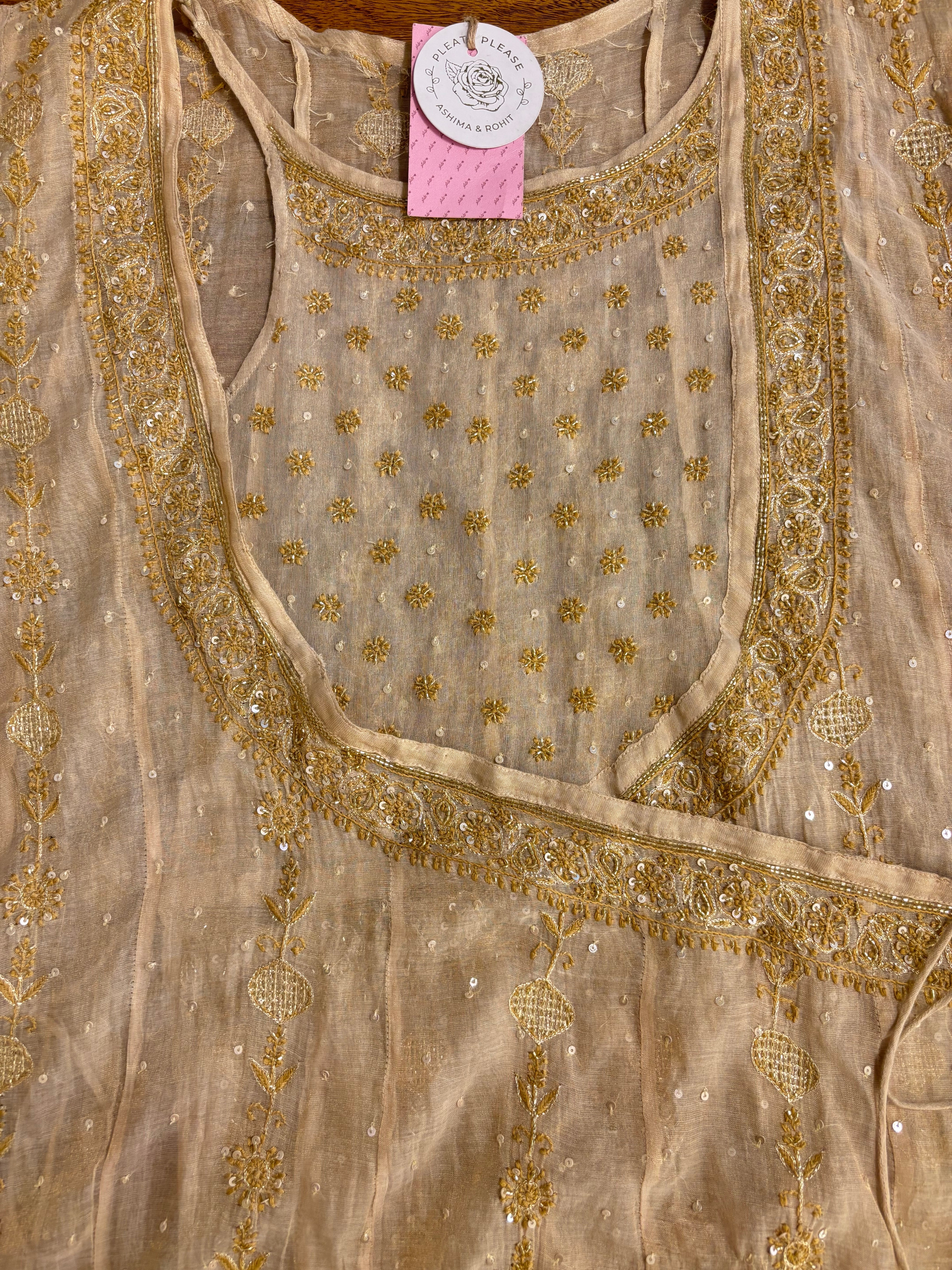 Dyeable Pure & Premium Chikankari Bajirao Angrakha & Dupatta Set