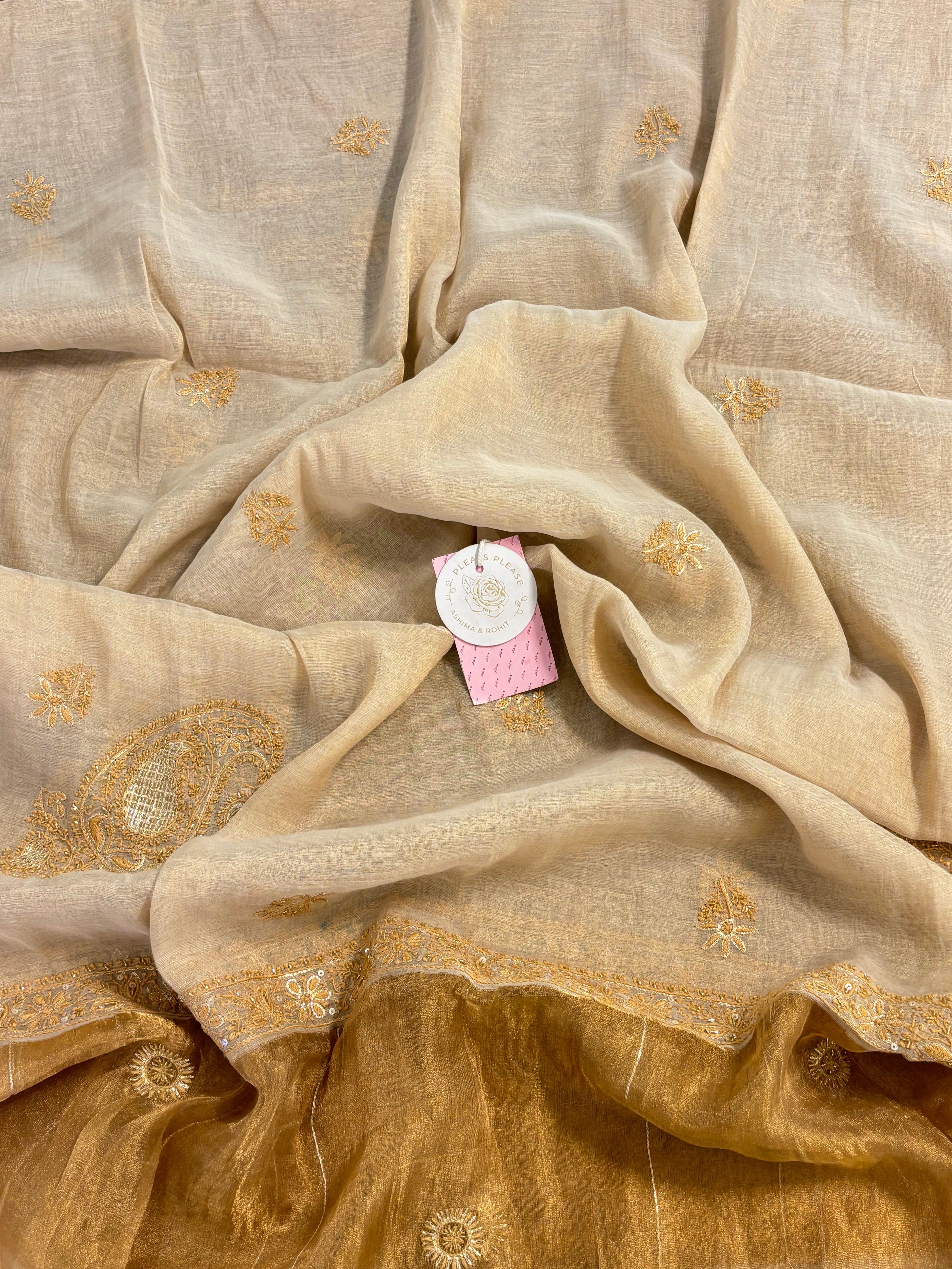 Dyeable Pure Tissue Chikankari Kurta & Dupatta