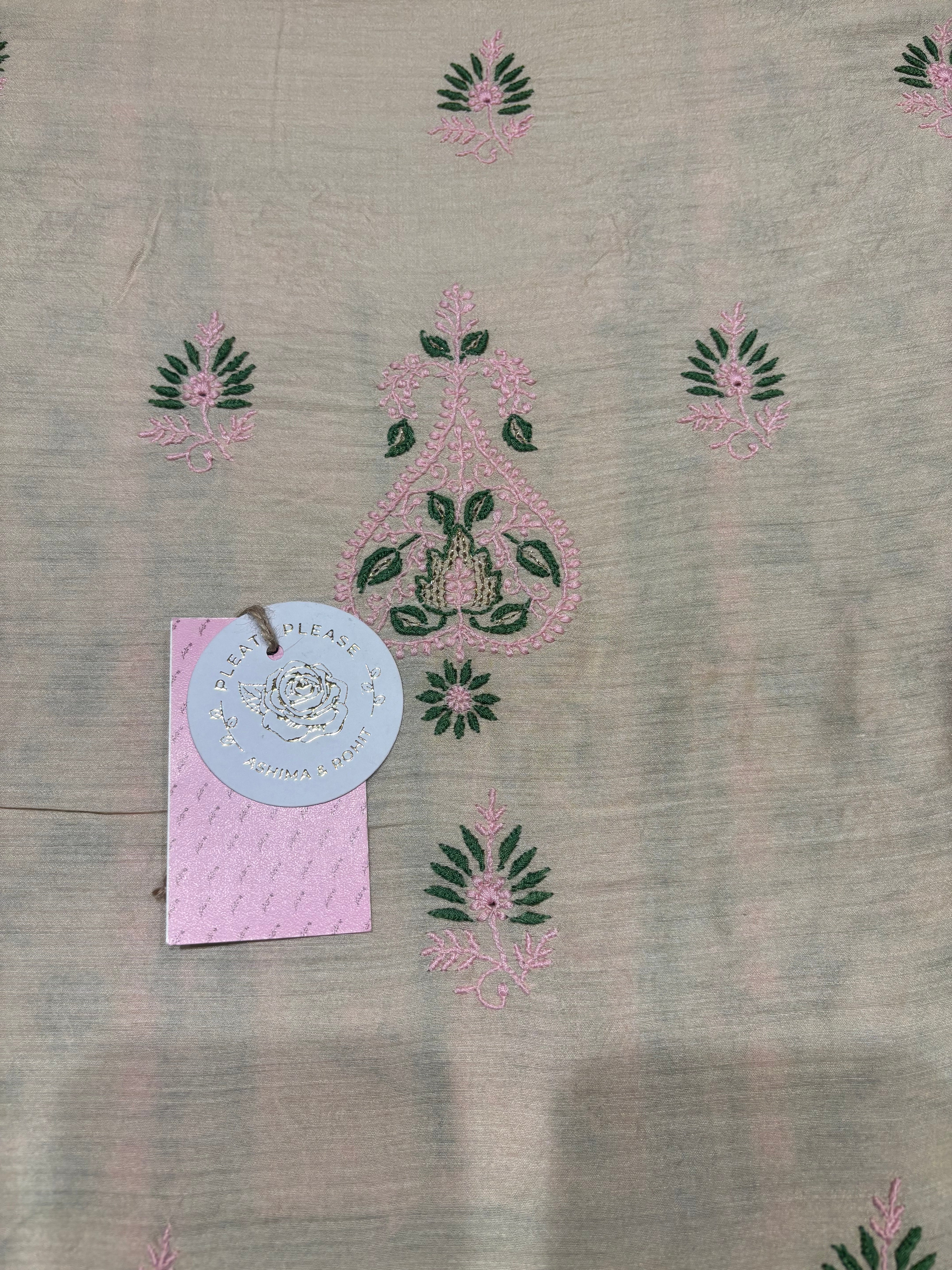 Dyeable Pure and Premium Monga Silk Chikankari Kurta and Dupatta Fabric