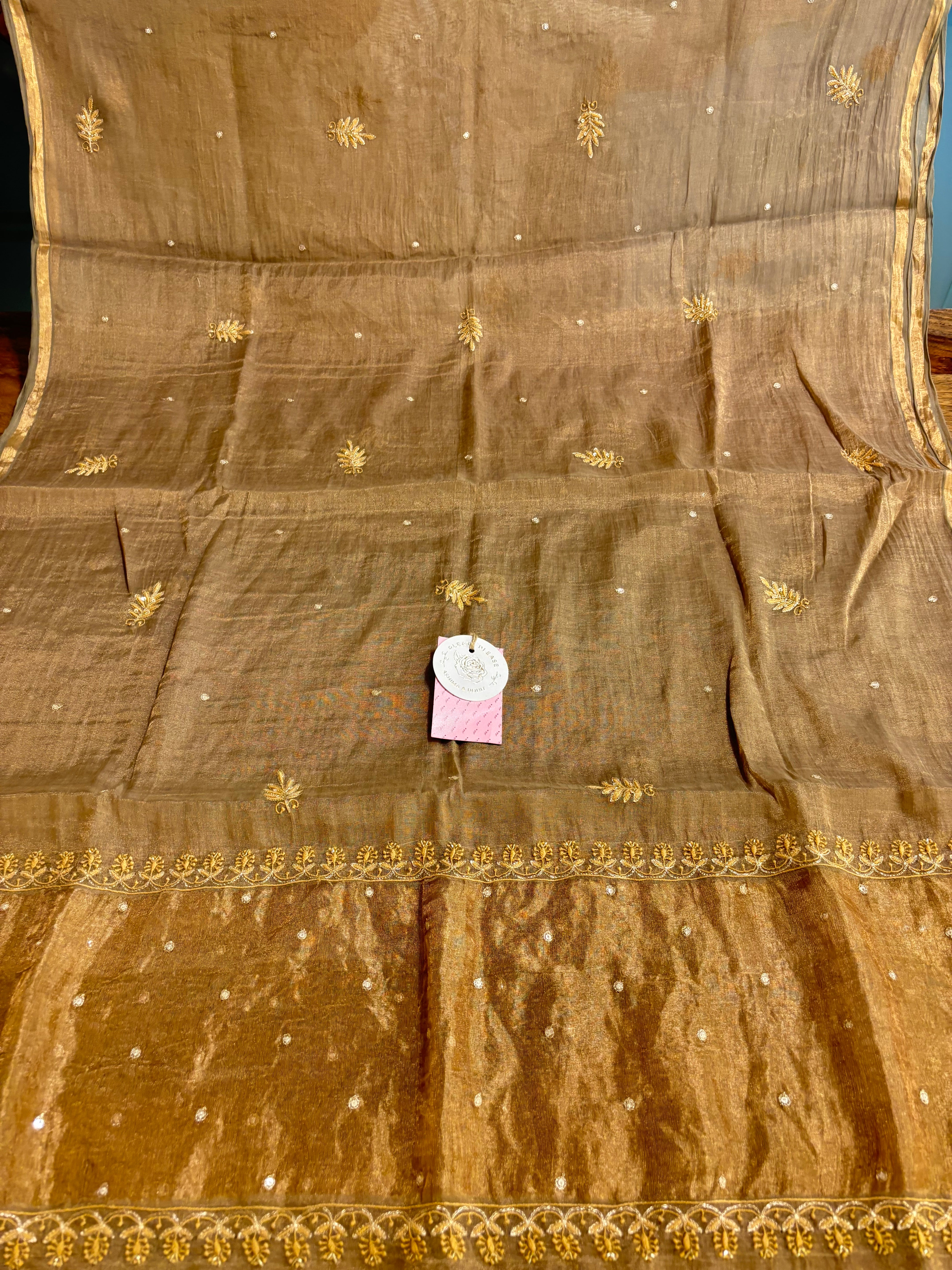Bronze Pure & Premium Tissue Chikankari Kurta & Dupatta