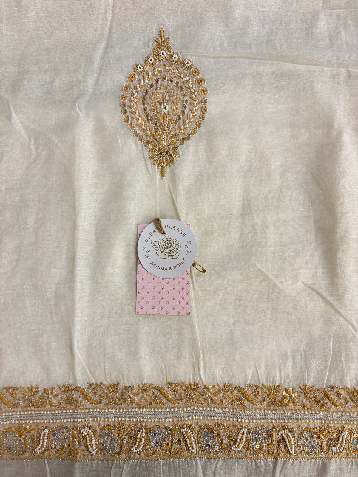 Dyeable Chanderi Silk Chikankari Men’s Kurta