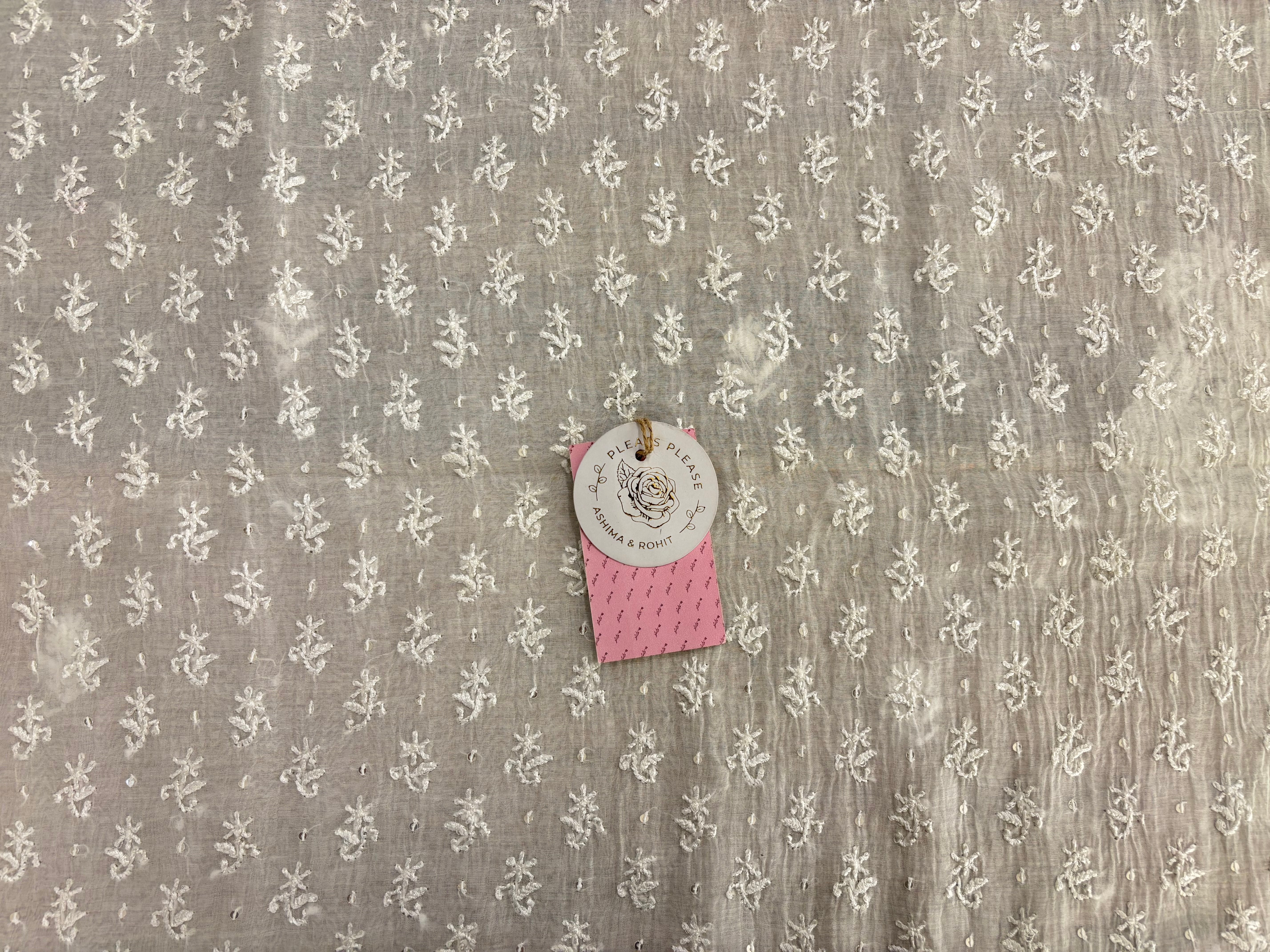 Dyeable Chanderi Parsi Gara Chikankari Kurta & Dupatta