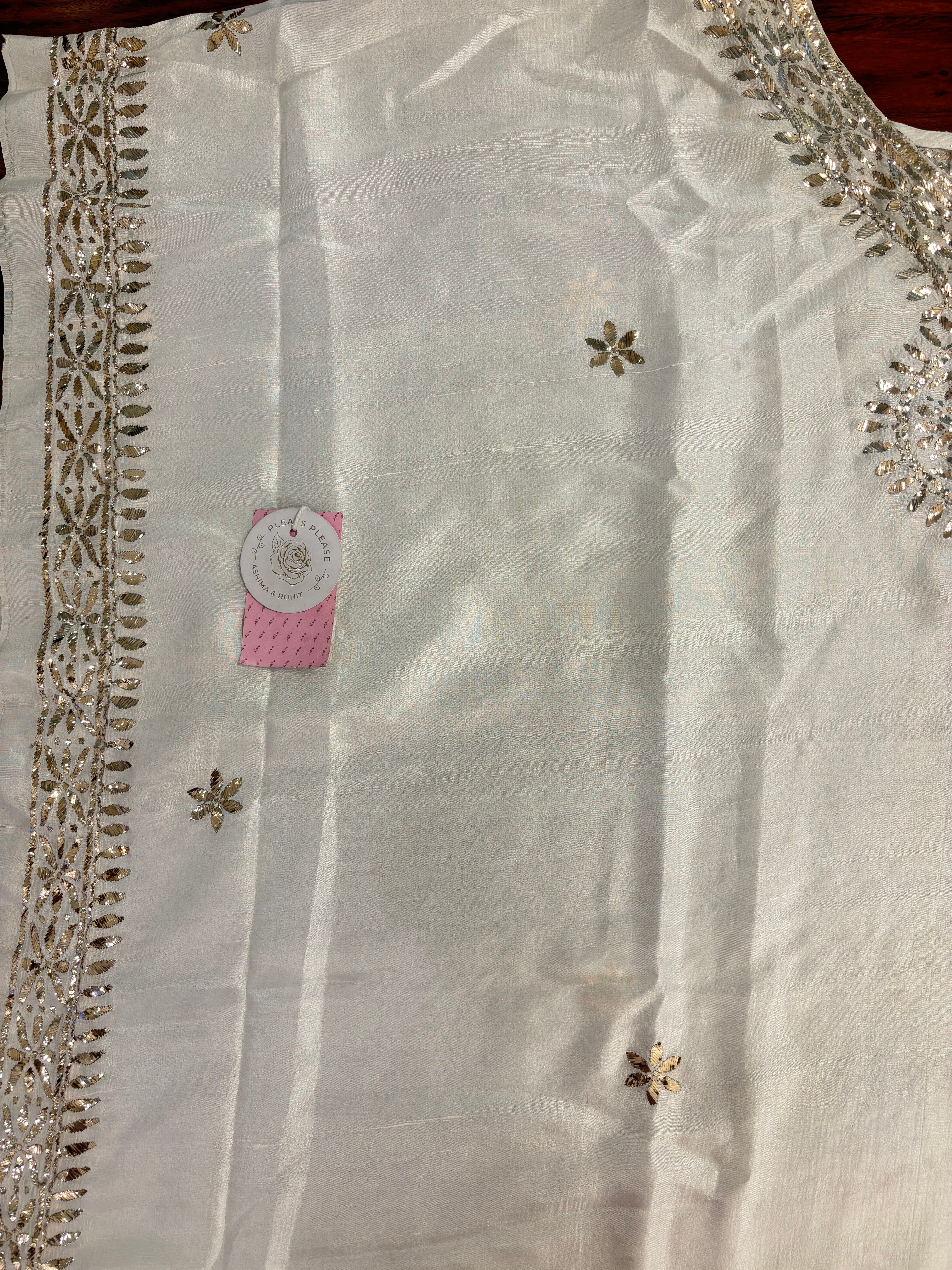 Dyeable Pure Silk Mukaish Kaftan & Pant
