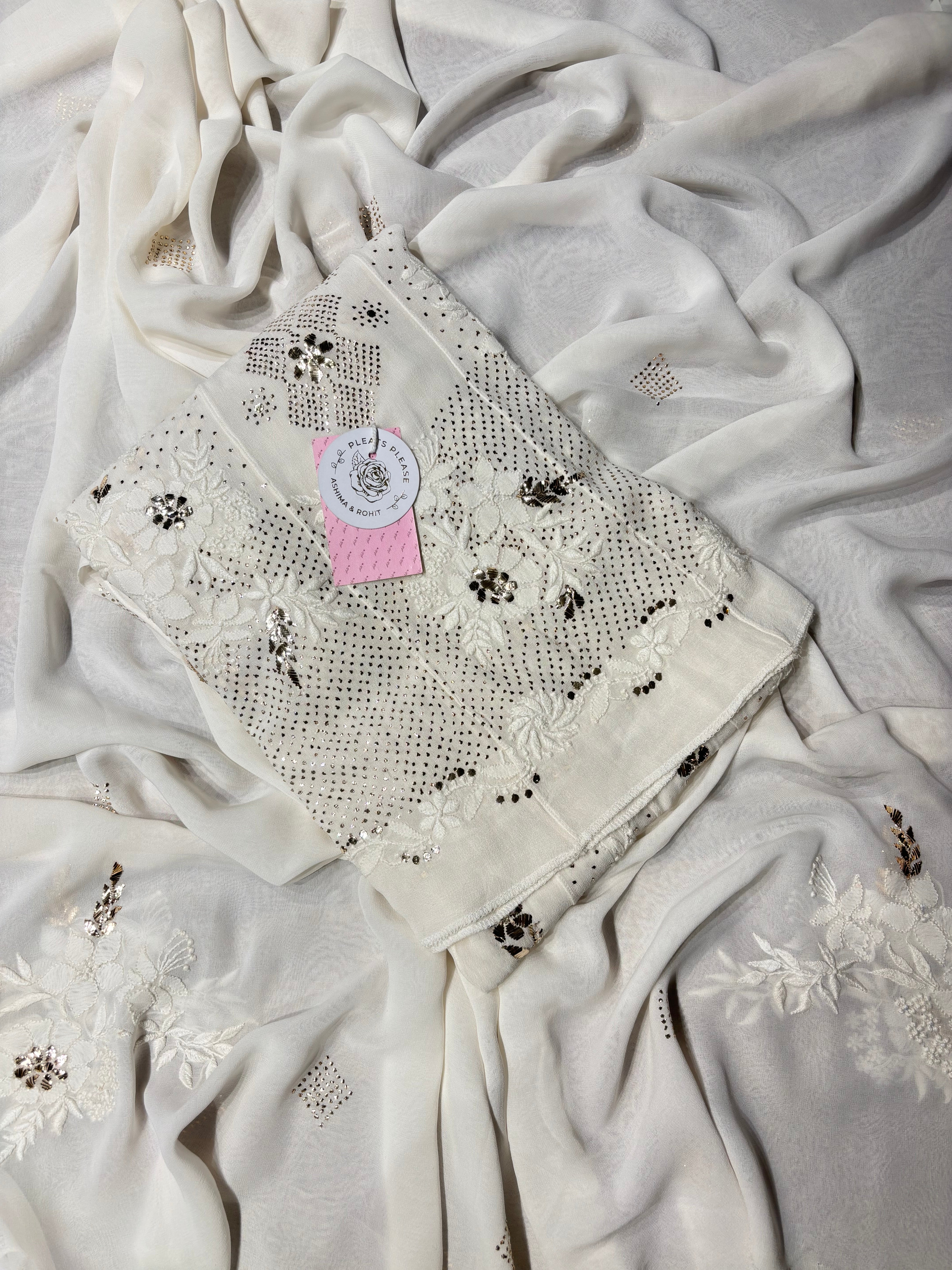 Dyeable Pure & Premium Georgette Chikankari Anarkali & Dupatta