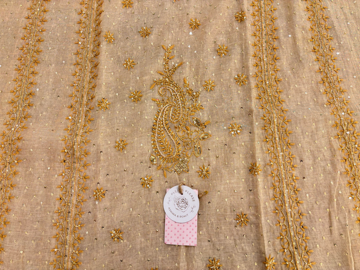 Dyeable Pure & Premium Tissue Pearl Neckline Chikankari Kurta & Dupatta