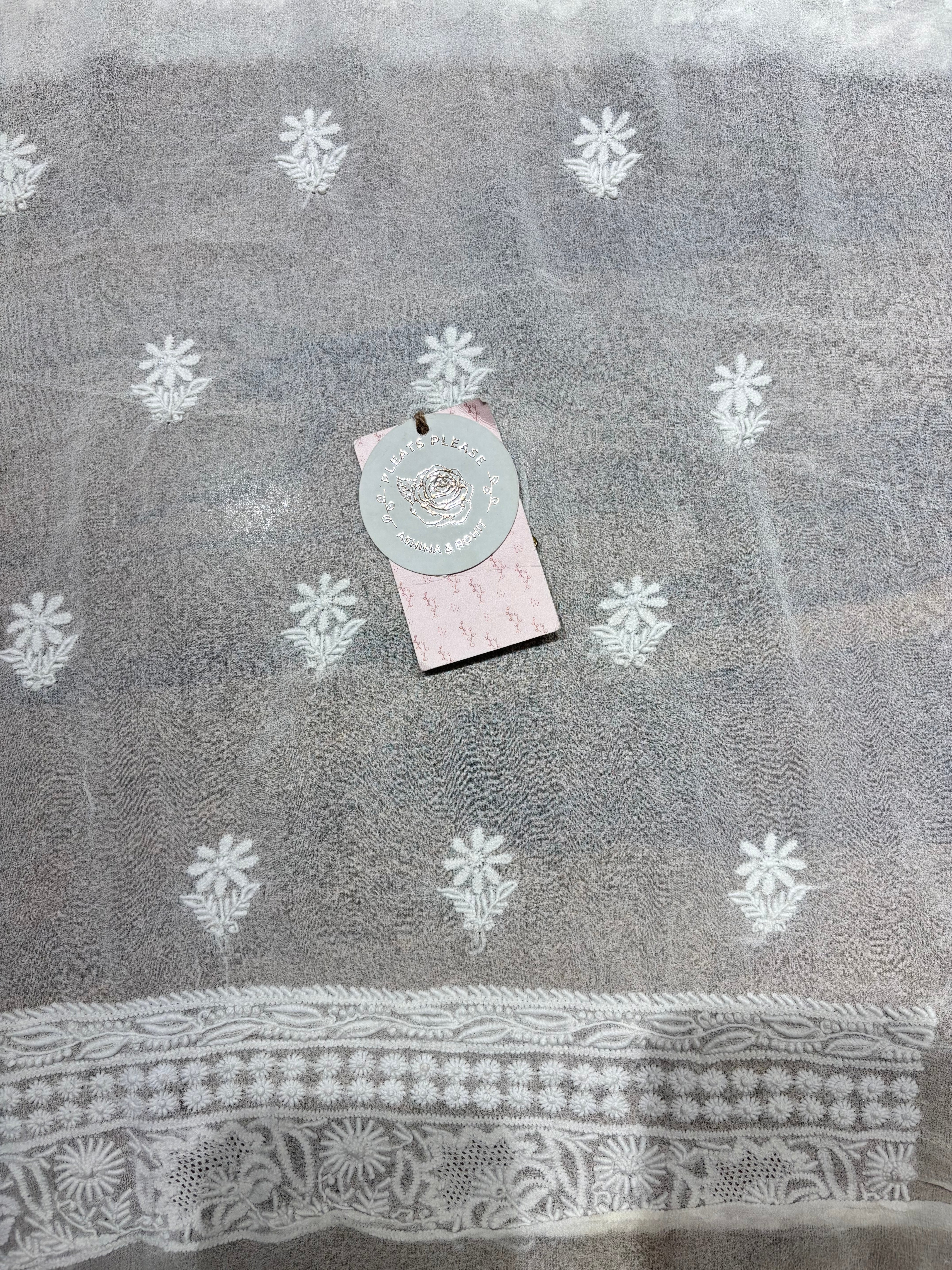 Dyeable Pure & Premium Georgette Chikankari Kurta & Dupatta Fabric