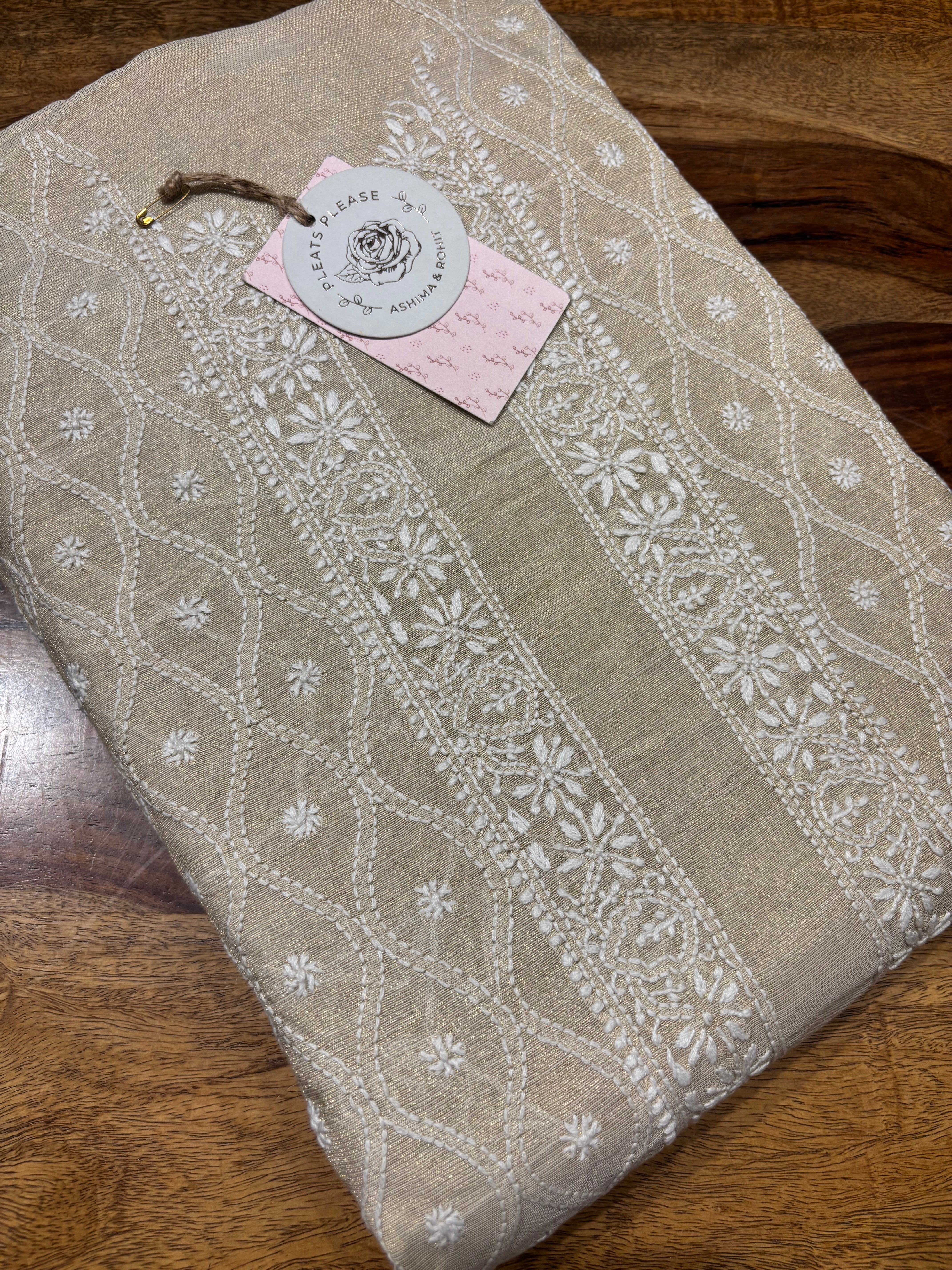 Natural Pure And Premium Tissue Chikankari Men’s Kurta Fabric