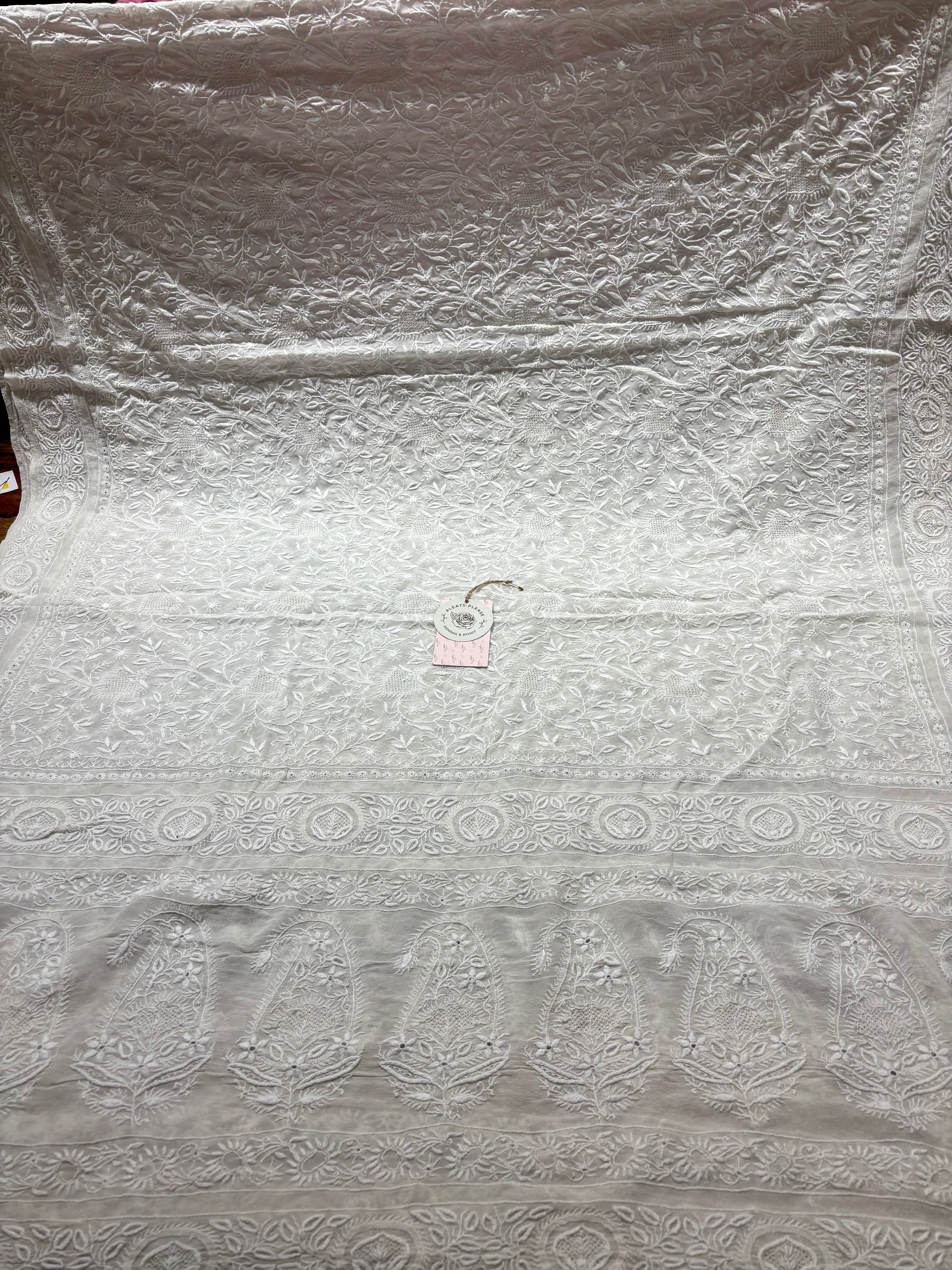 Dyeable Pure & Premium Georgette Chikankari Dupatta