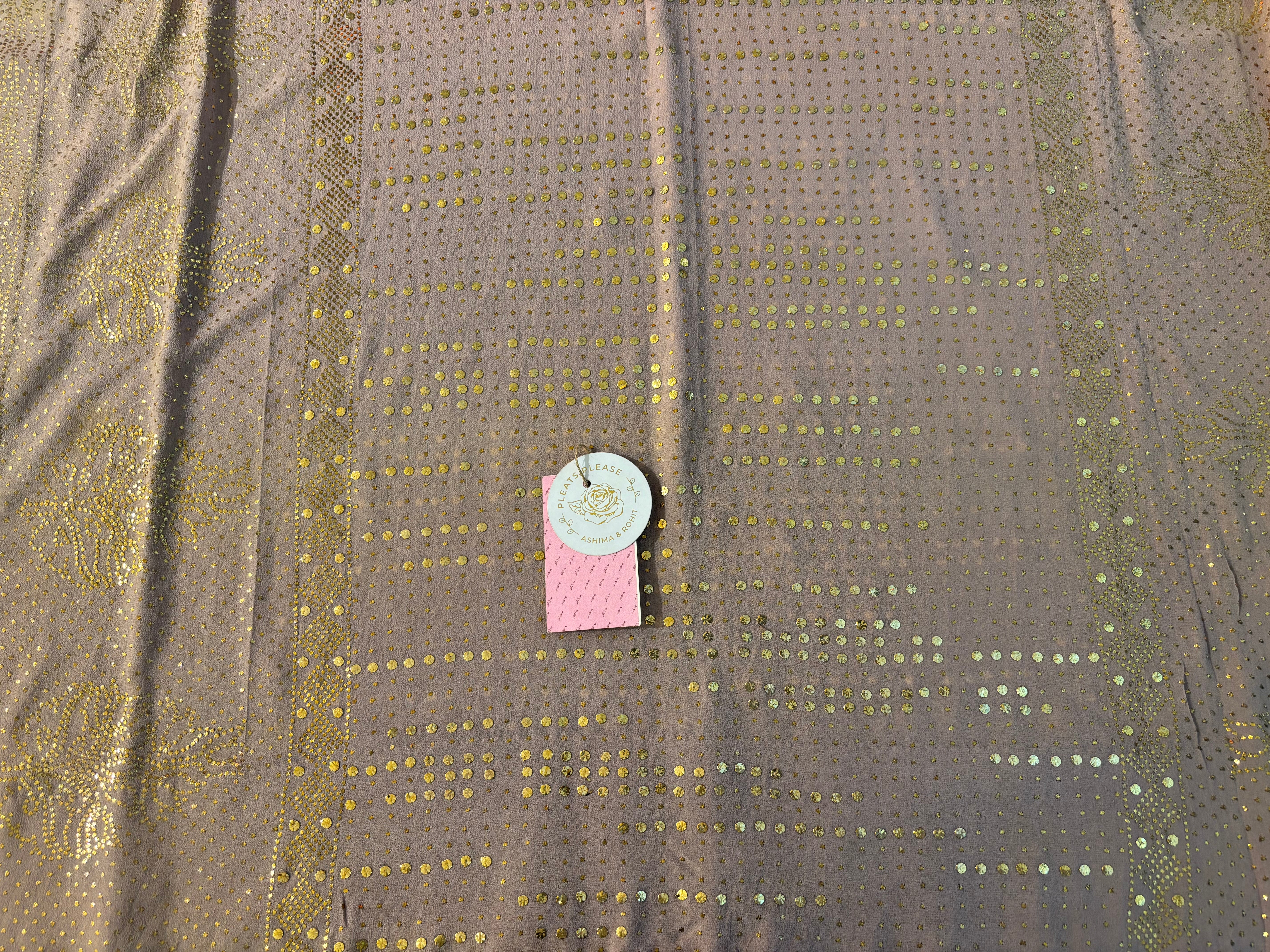 Ash Grey Pure Organza Mukaish Dupatta