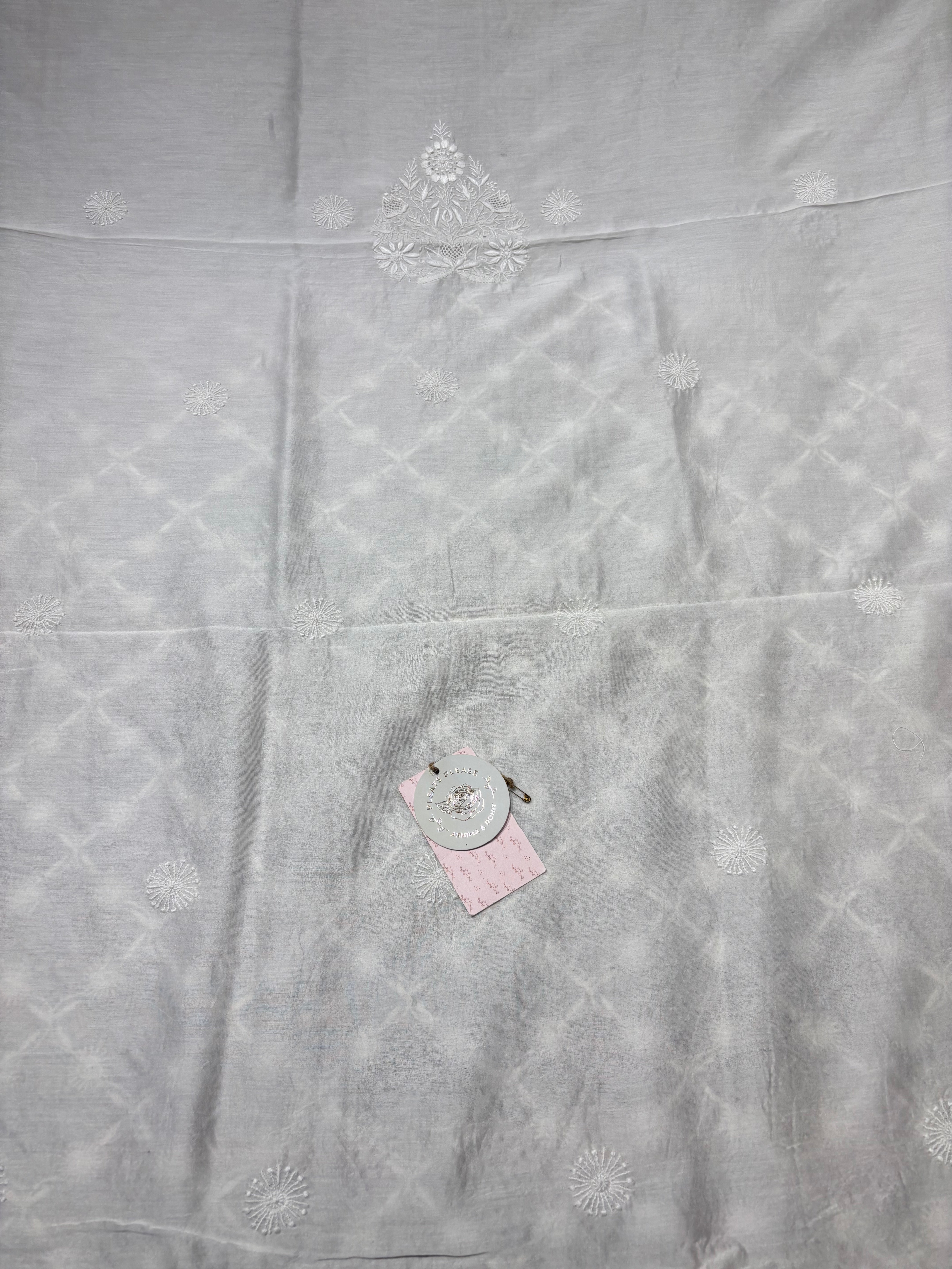Dyeable Chanderi Silk Chikankari Men’s Kurta Fabric